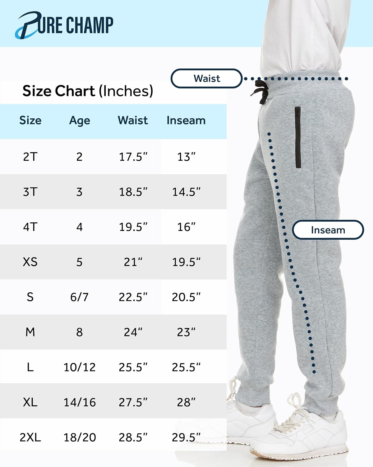 Detalle 2 de PURE CHAMP 3Pk Boys Sweatpants Size 4-20