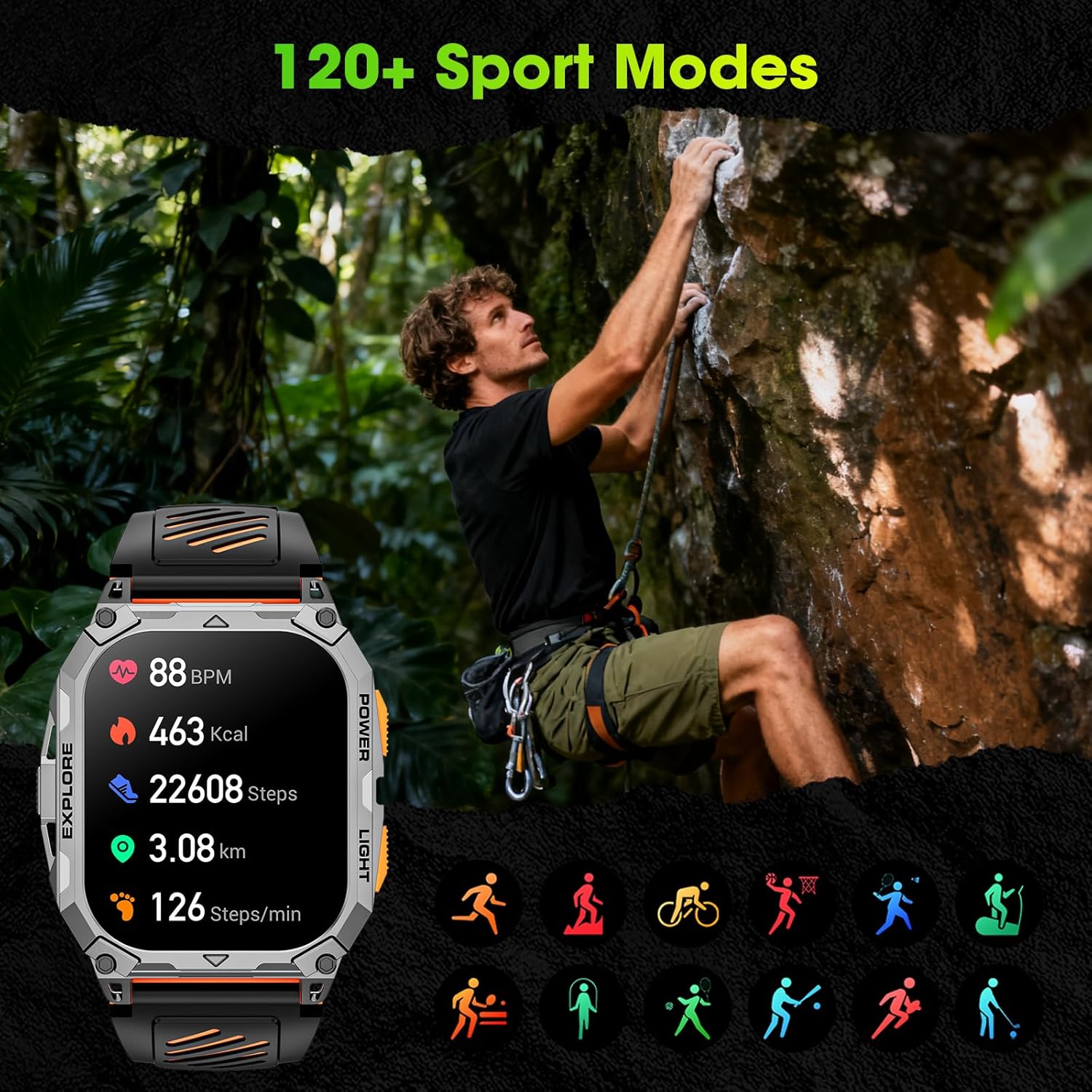 Thumbnail 2 de Hwagol Men’s Smart Watch (2.01" HD) with Heart Rate, Sleep & Sports Fitness Features