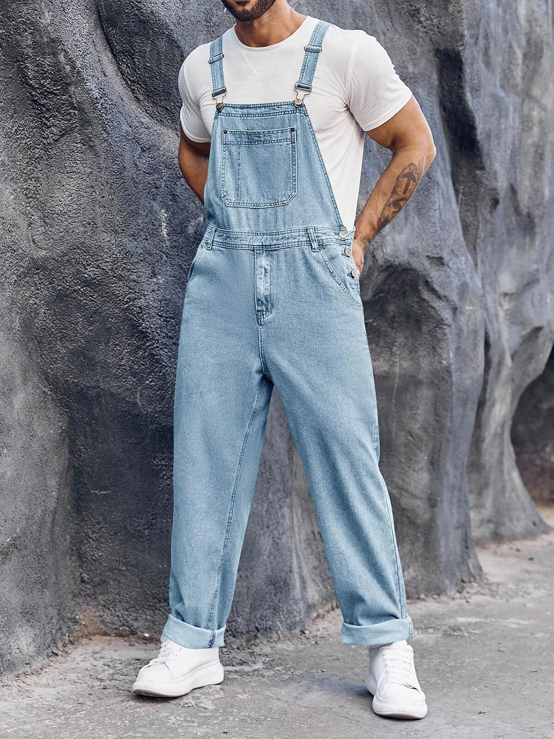 Detalle de Runcati Herren Denim Latzhose Jeans Arbeitshose Jumpsuit