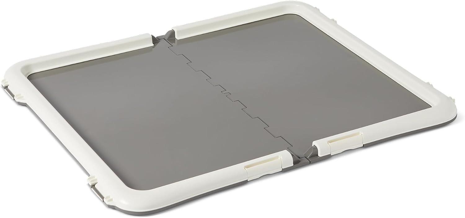 Detalle de Amazon Basics Tapis d’Entraînement pour Chien XL – 71,1 x 86,4 cm, blanc et anthracite