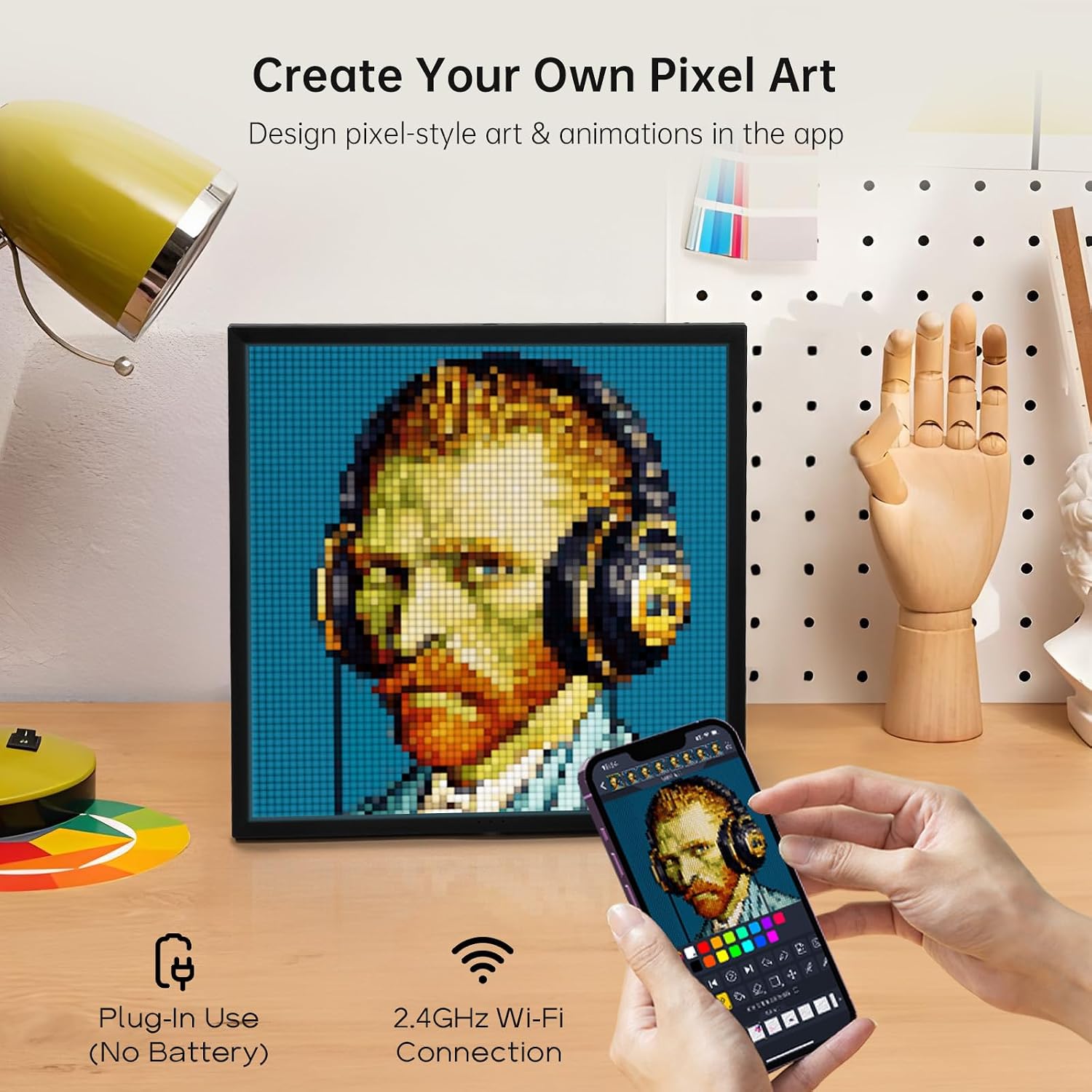 Detalle 2 de Divoom Pixoo-64 64×64 WiFi pixel frame 🖼
