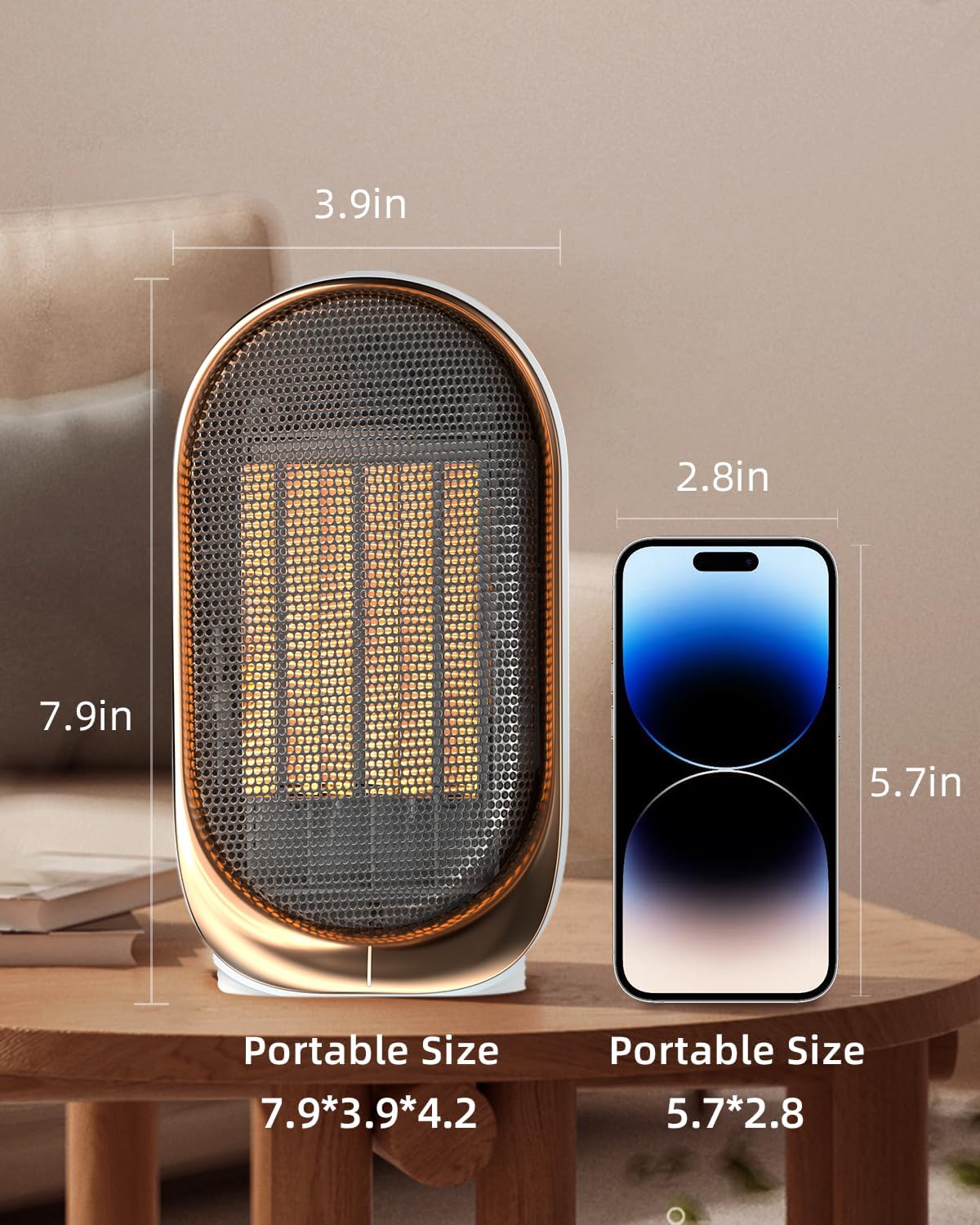 Thumbnail 5 de QQT Space Heater Portable Mini, 2-Speed