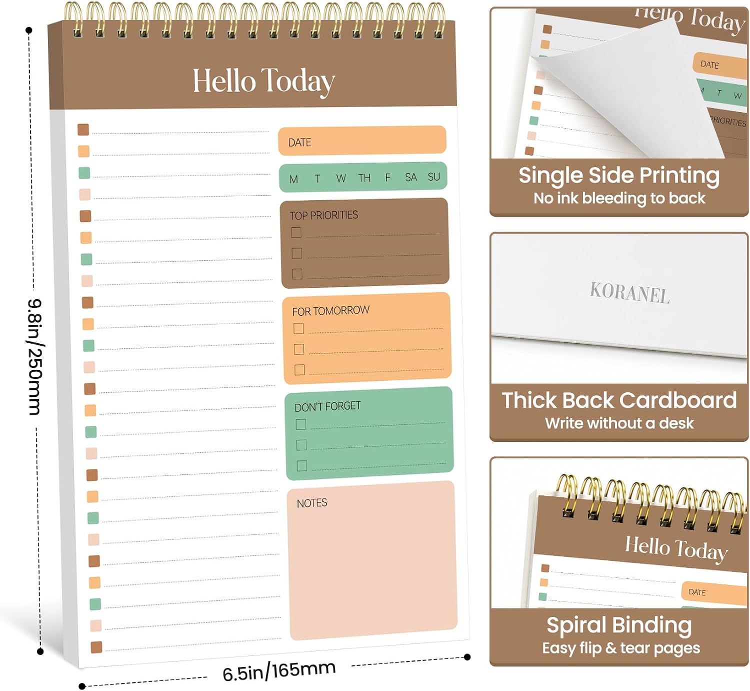 Detalle de KORANEL To-Do List Notepad, 60 Sheets