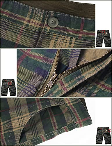 Detalle de iCKER Mens Multi-Pocket Cotton Shorts Camouflage Cargo Shorts – Loose Fit