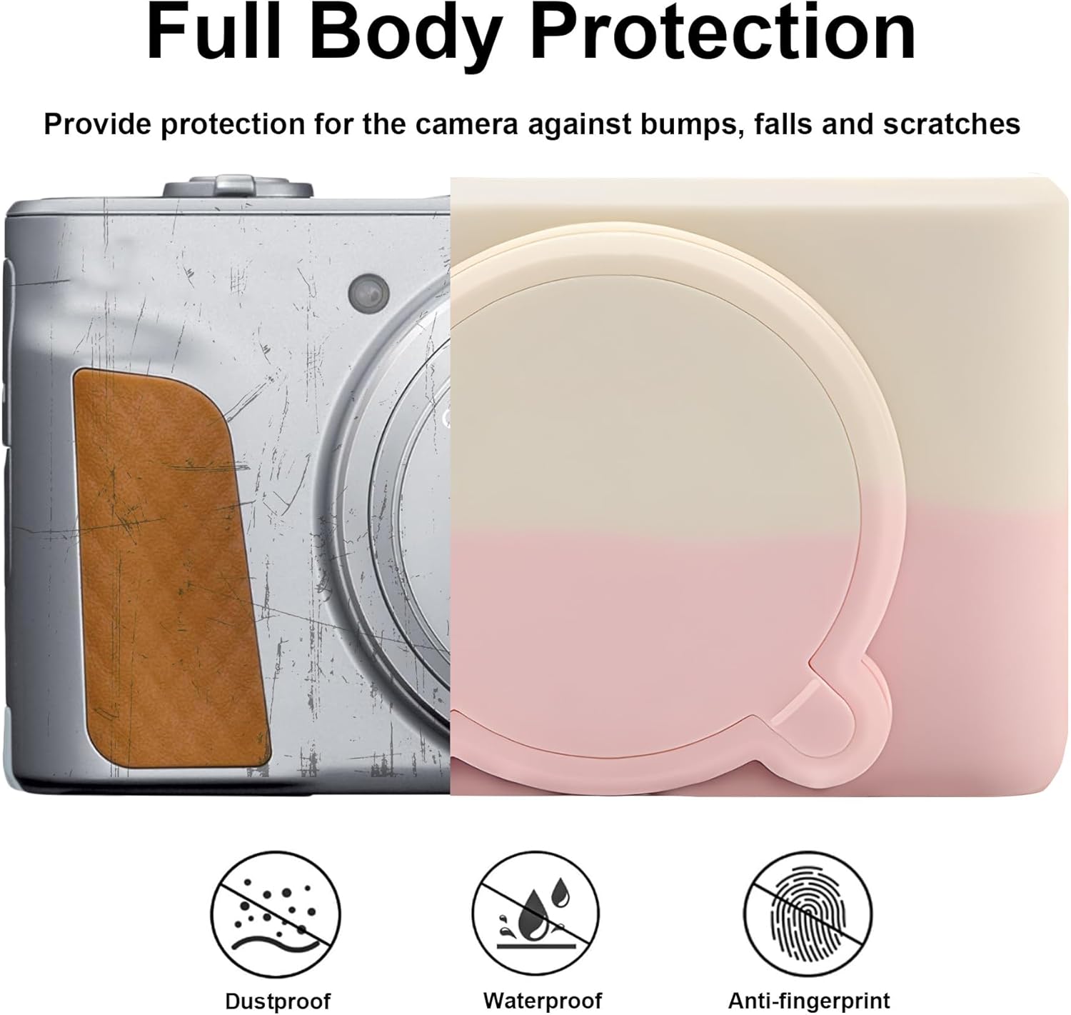 Thumbnail 2 de BOVKE Silicone Camera Case for Canon PowerShot SX740 / SX730 – Soft Rubber Sleeve with Removable Lens Cover (Mist White Pink)