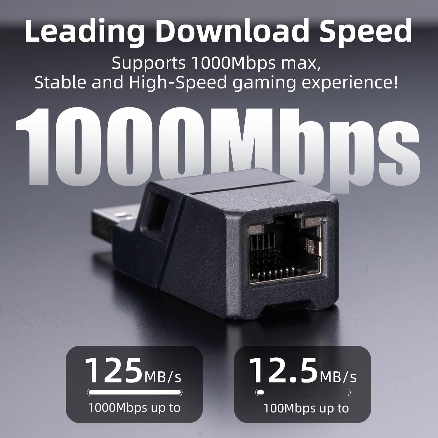 Thumbnail 6 de Skull & Co. Ethernet Adapter: 1000Mbps USB 3.0 RJ45 Adapter (Jet Black)