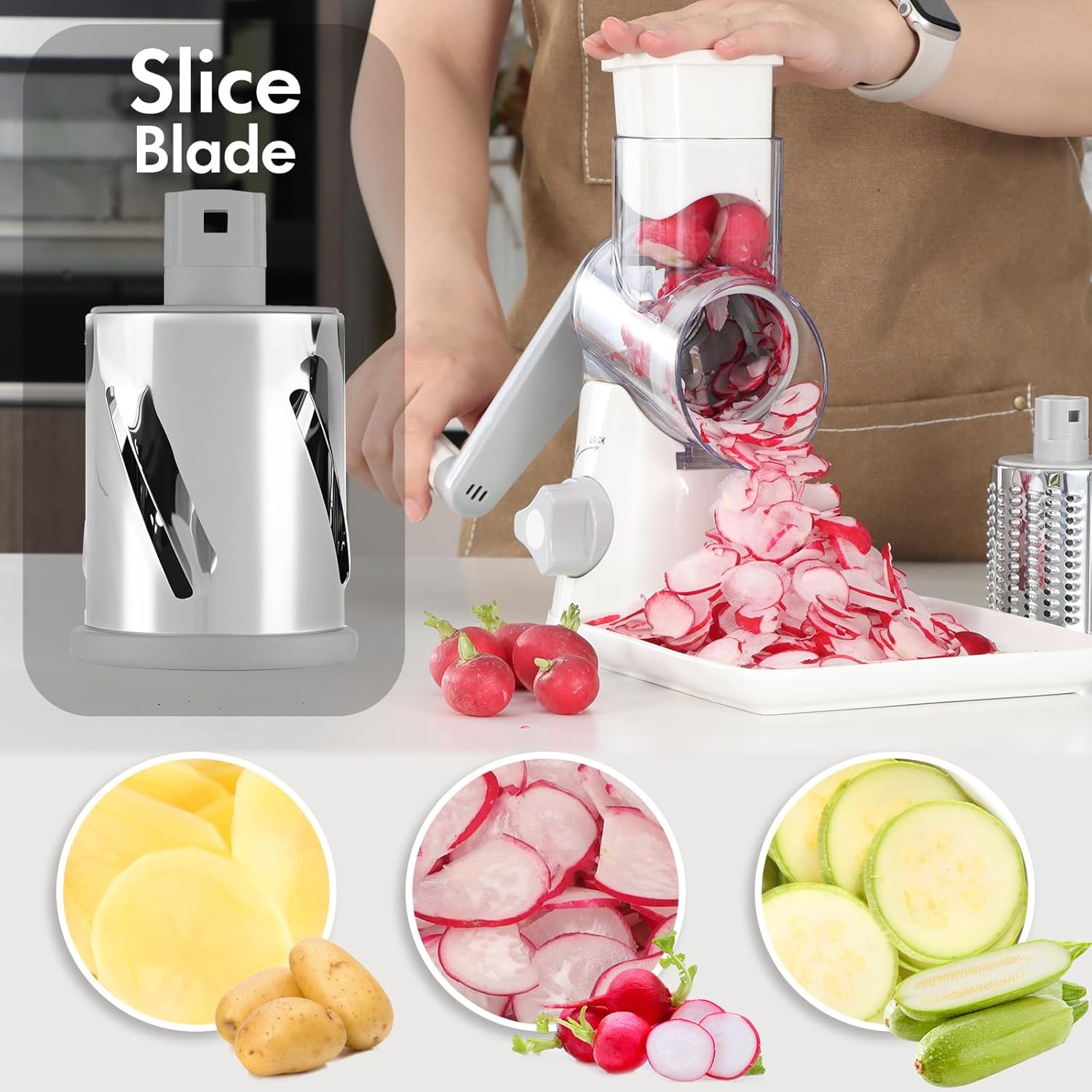 Thumbnail 3 de Ancevsk Rotary Cheese Grater with Handle