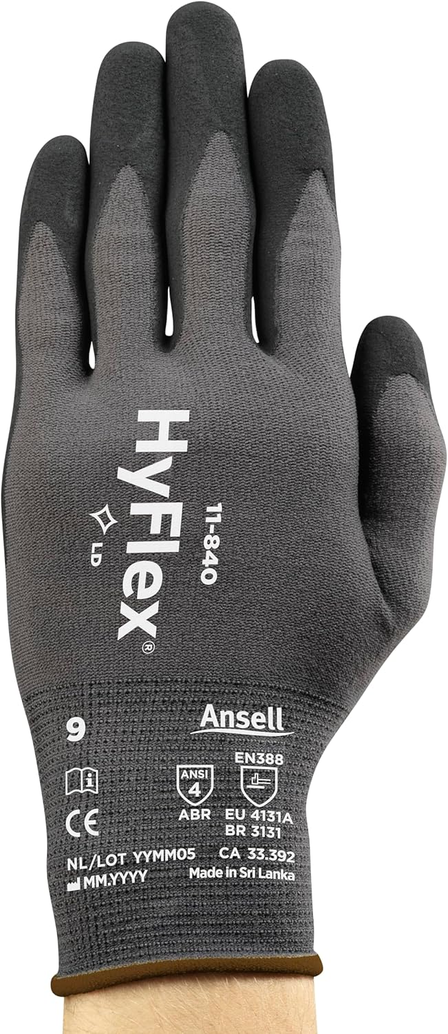 Thumbnail 1 de Ansell HyFlex HERO Series Mehrzweck-Arbeitshandschuhe – Nylon mit atmungsaktivem Nitrilschaumfutter, schwarz