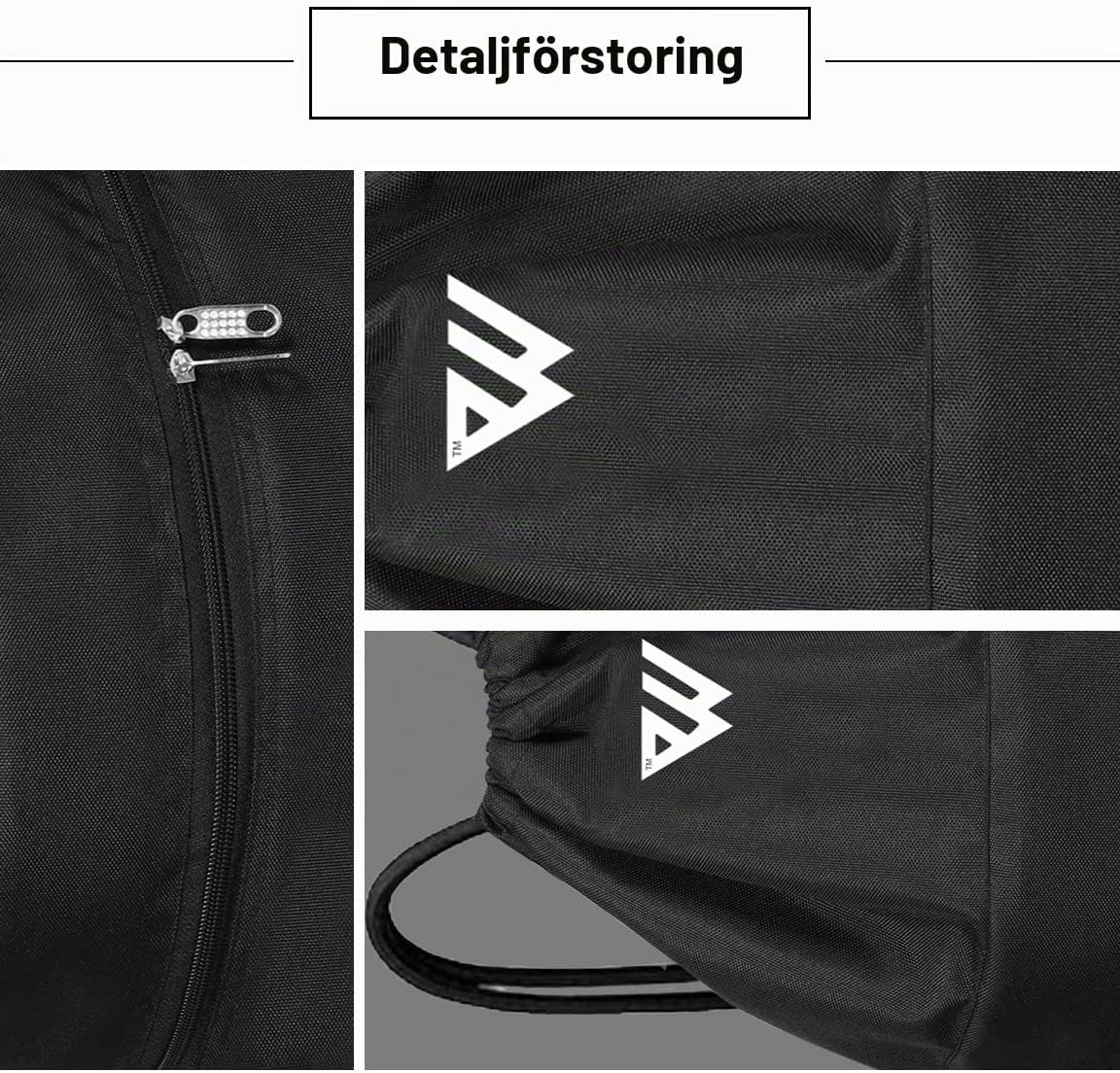 Detalle de WESTWOOD FOX WFX gympapåse i nylon-polyester med fickor, svart