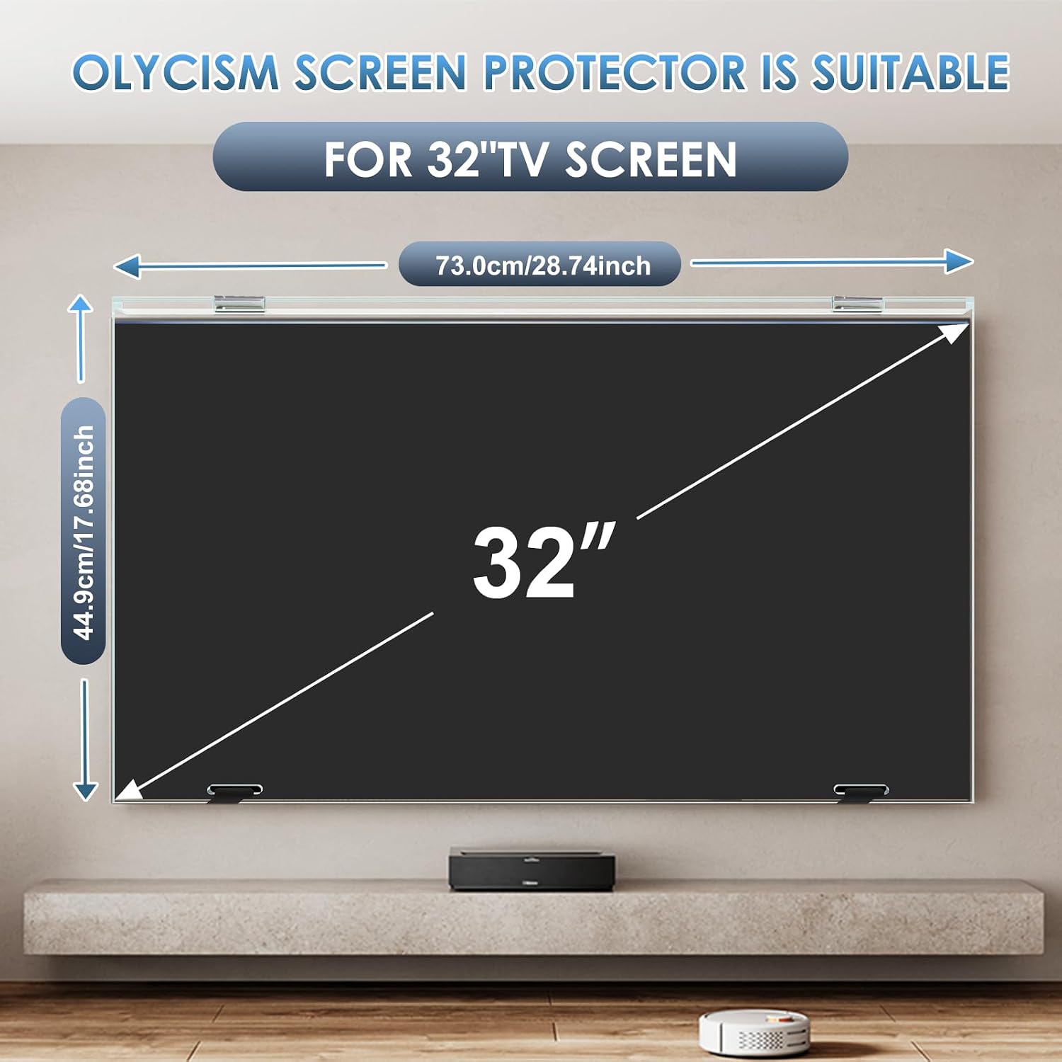 Detalle de Olycism 32-Inch TV Screen Protector – Ultra Clear Acrylic Shield (Anti-Fingerprint, Anti-Glare) for TV Screens and Monitors