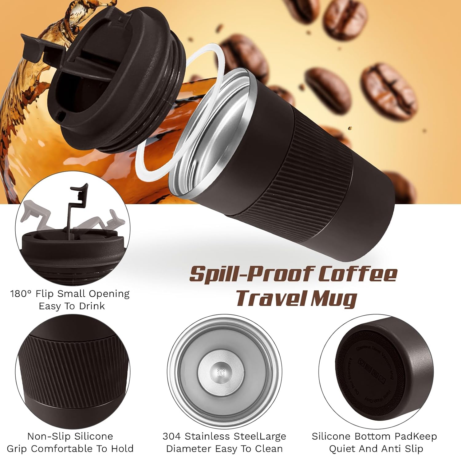 Detalle de 304 Stainless Steel Travel Mug