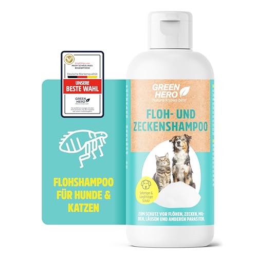 Green Hero Floh- und Zeckenshampoo für Hund & Katze 250 ml – silikonfrei, parabenfrei