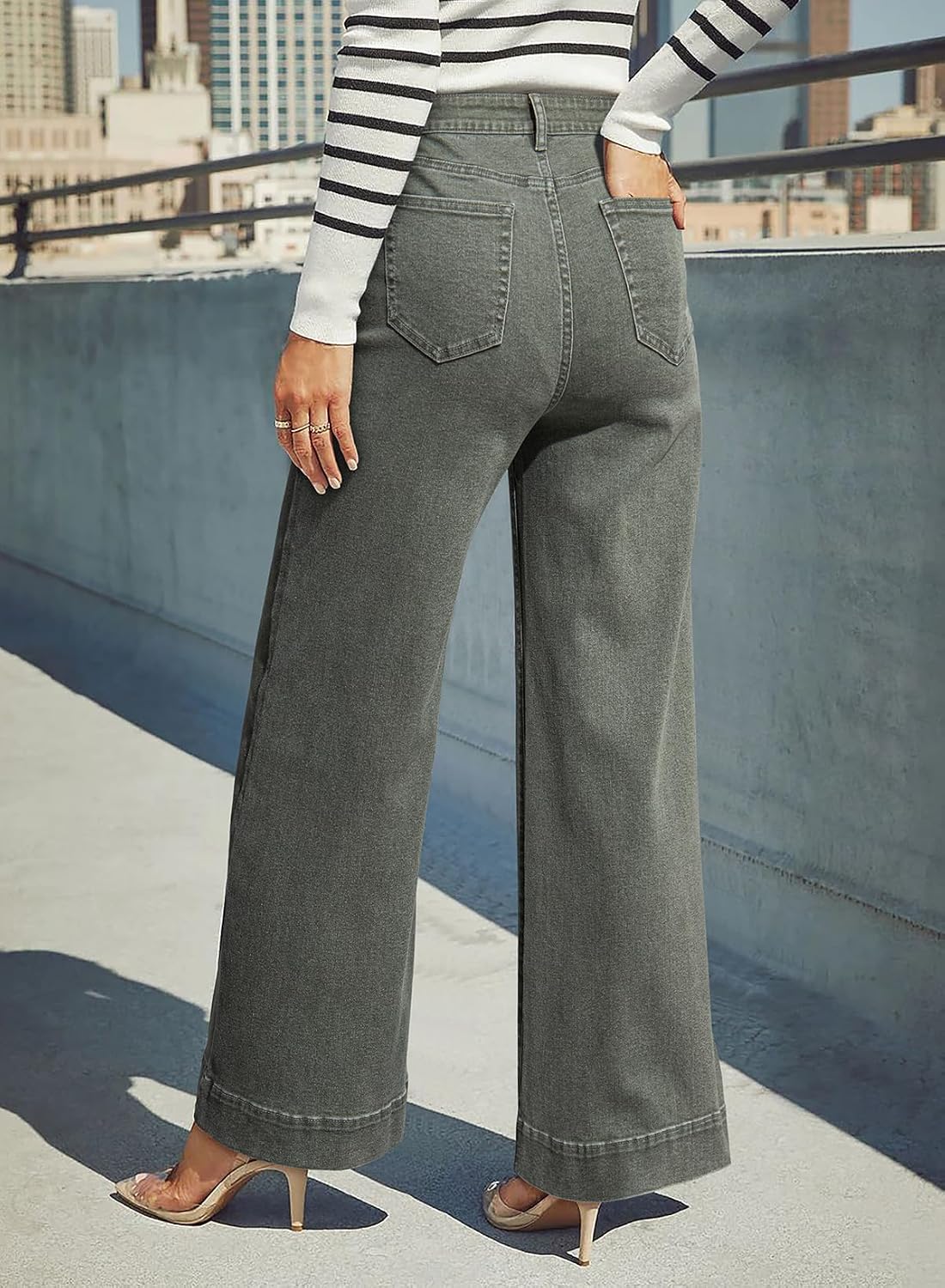 Thumbnail 3 de DOKOTOO women stretch jeans 5-pocket wide leg
