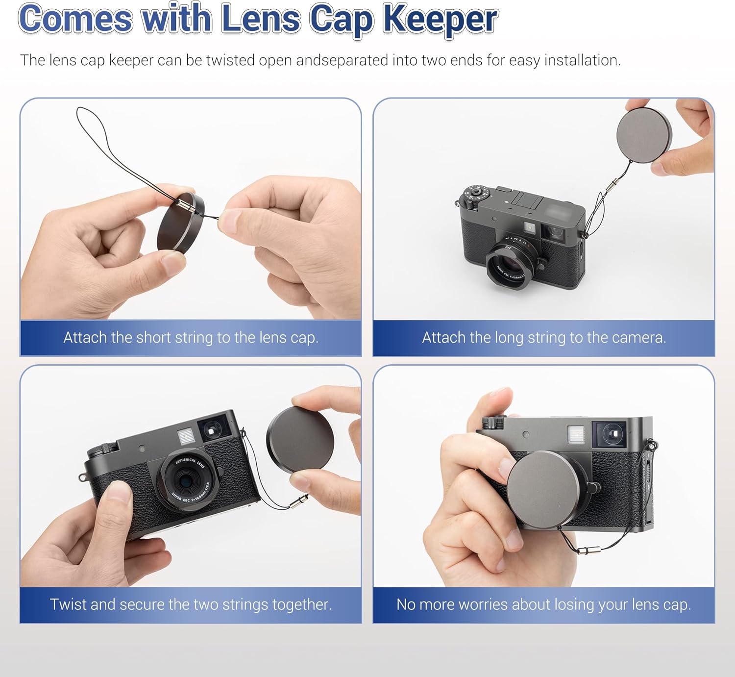 Thumbnail 6 de JJC Aluminum Alloy Square Lens Hood with Lens Cap for FUJIFILM X Half Cameras (Dark Gray)