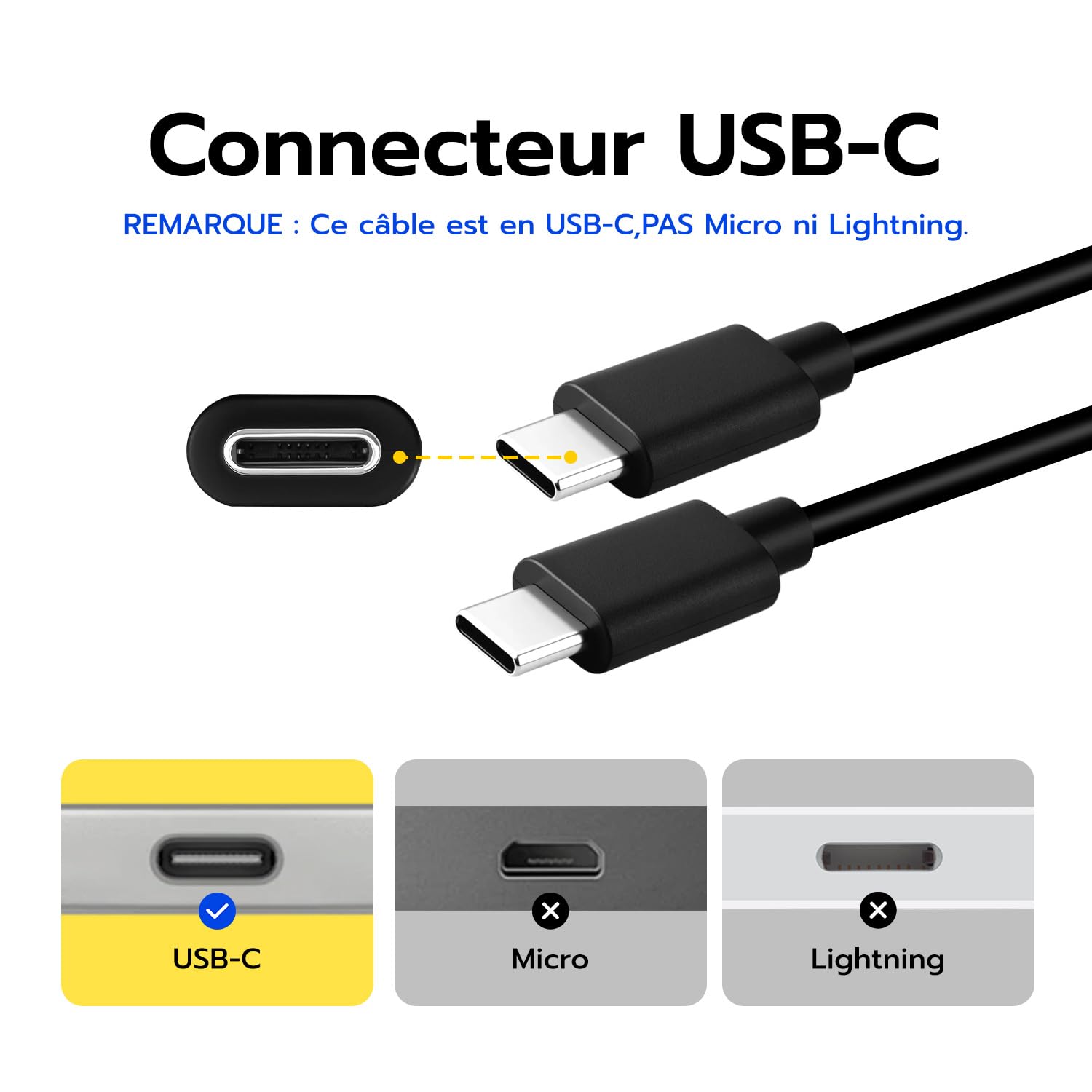 Thumbnail 2 de McBazel câble USB-C 60W (USB-C vers USB-C) 1,5 m pour Nintendo Switch 2/Switch/Switch OLED, manettes PS5 et Xbox Elite Series 2