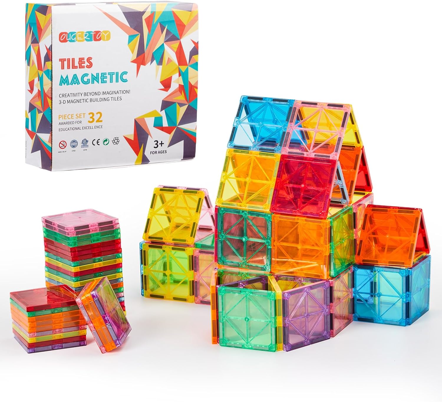Thumbnail 6 de OugerToy 104PCS Magnetic Tiles 🧩