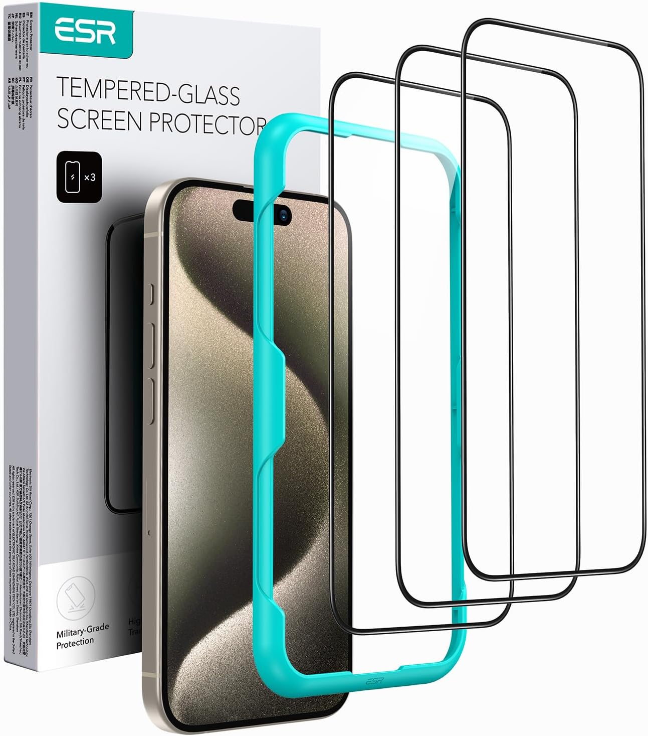 Detalle de ESR Protector Pantalla iPhone 15 Pro Max 3 piezas