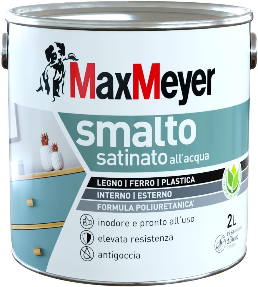 Detalle de Maxmeyer Smalto all’Acqua Poliuretanico Satinato Verde Scuro 2 L