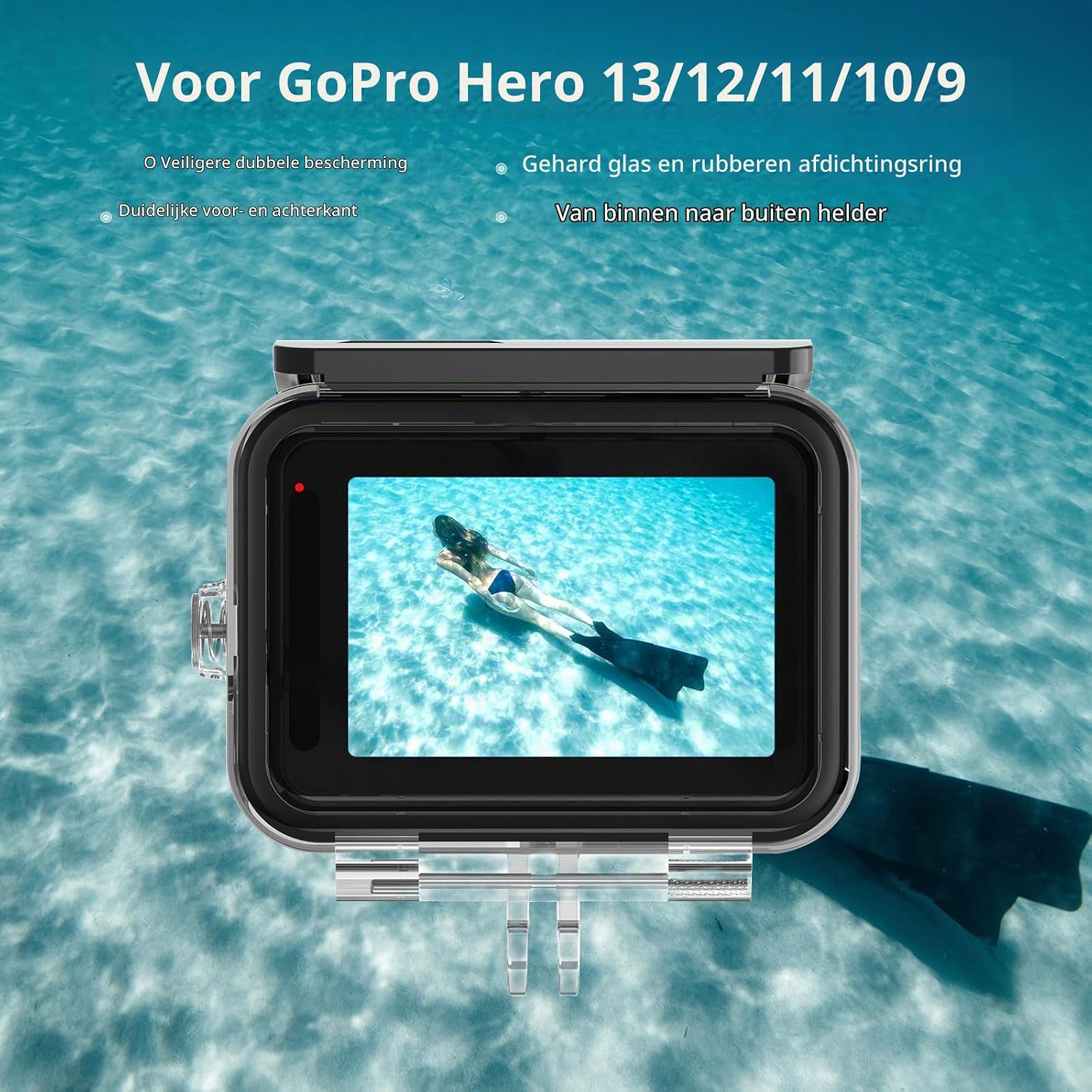 Thumbnail 6 de AuyKoo 60M duikbehuizing voor GoPro HERO Black met 3 filters
