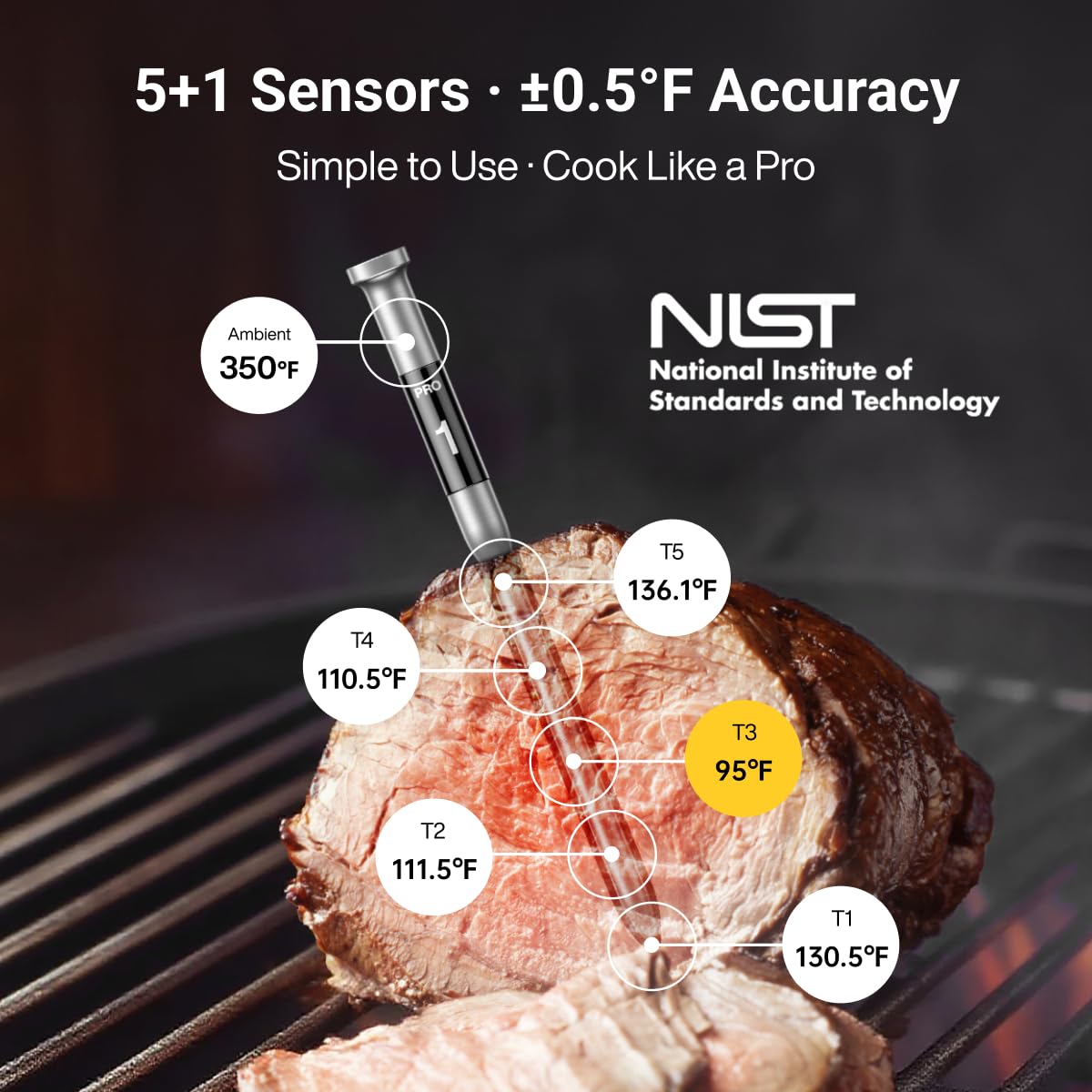 Detalle 2 de ThermoMaven 3000FT Smart Wireless Meat Thermometer with 6 Sensors