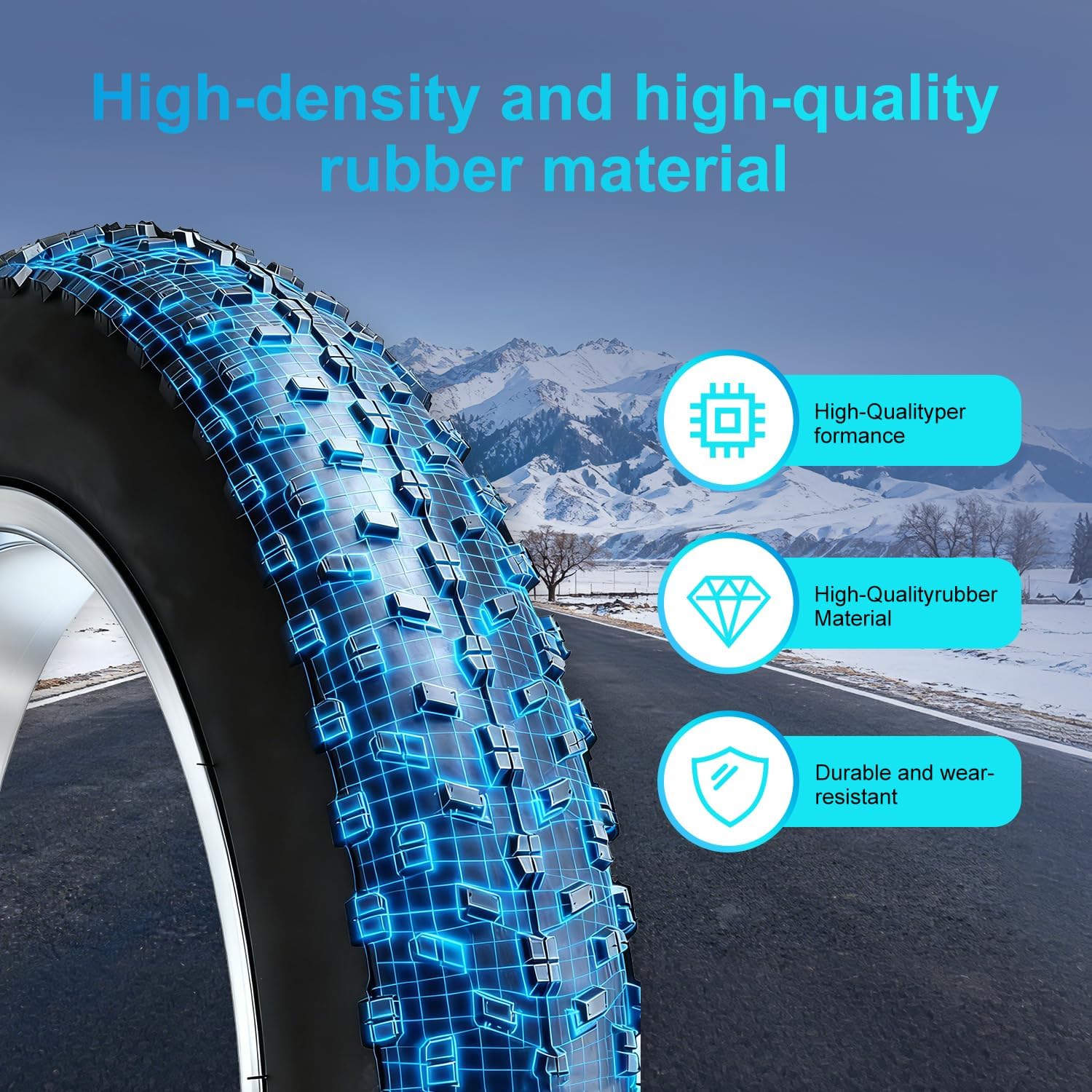 Thumbnail 4 de Pagpl 20x4.0/26x4.0 Fat Bike Tire, Folding Clincher for All-Terrain Riding
