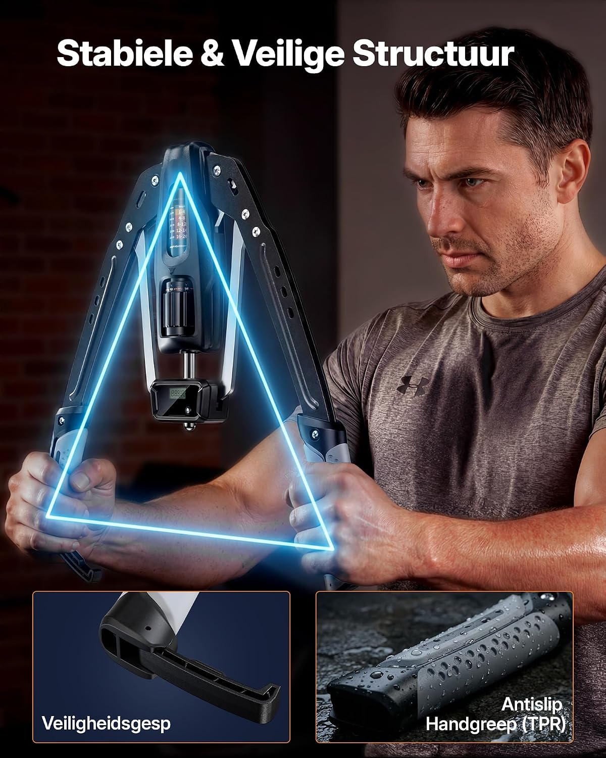 Detalle 2 de MERACH armtrainer met herhalingsteller en verstelbare weerstand van 10-200 kg