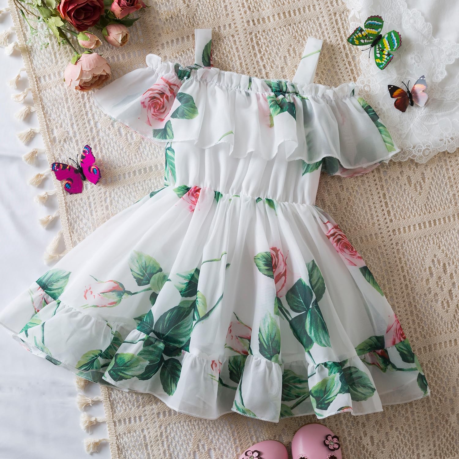 Thumbnail 1 de NNJXD Little Girl Floral Dress: Casual Summer Princess Gown for 1–5 Years