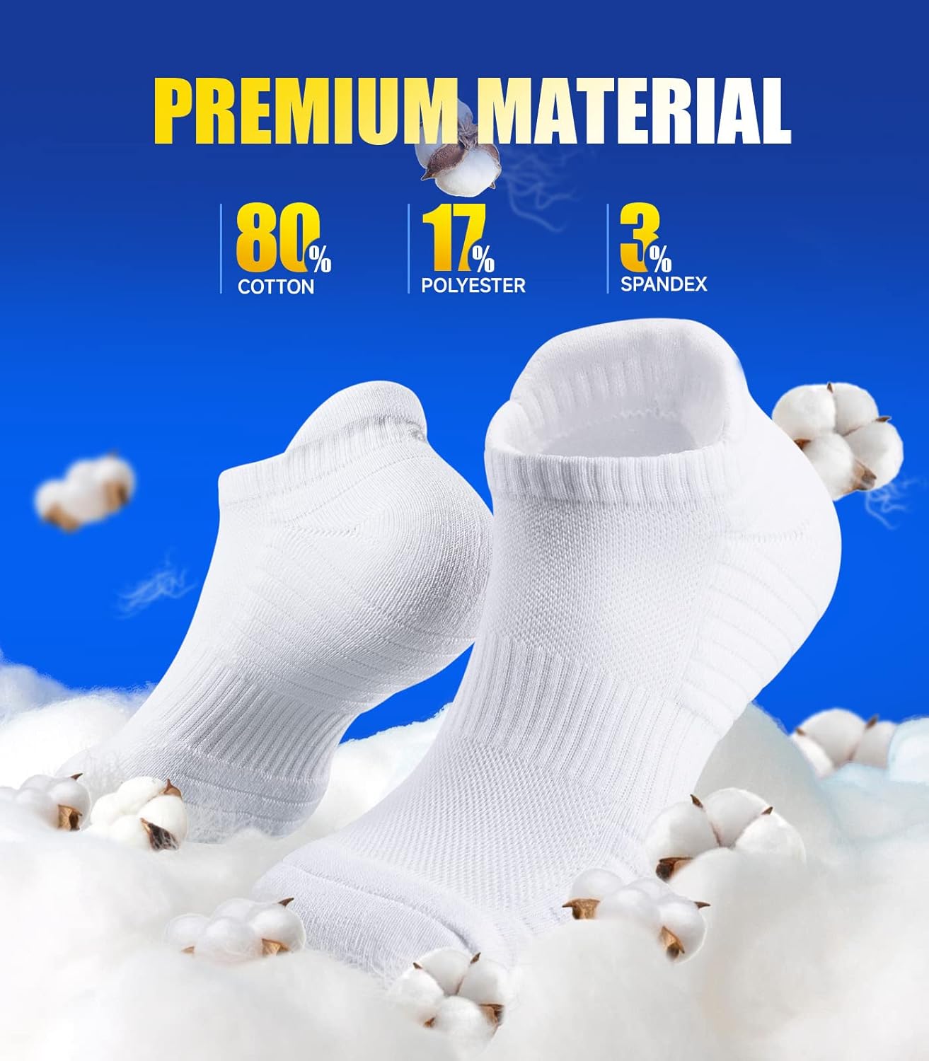 Detalle de Alaplus Running Socks Cushioned Trainer Socks – 6 Pairs, Anti-Blister, Ankle length