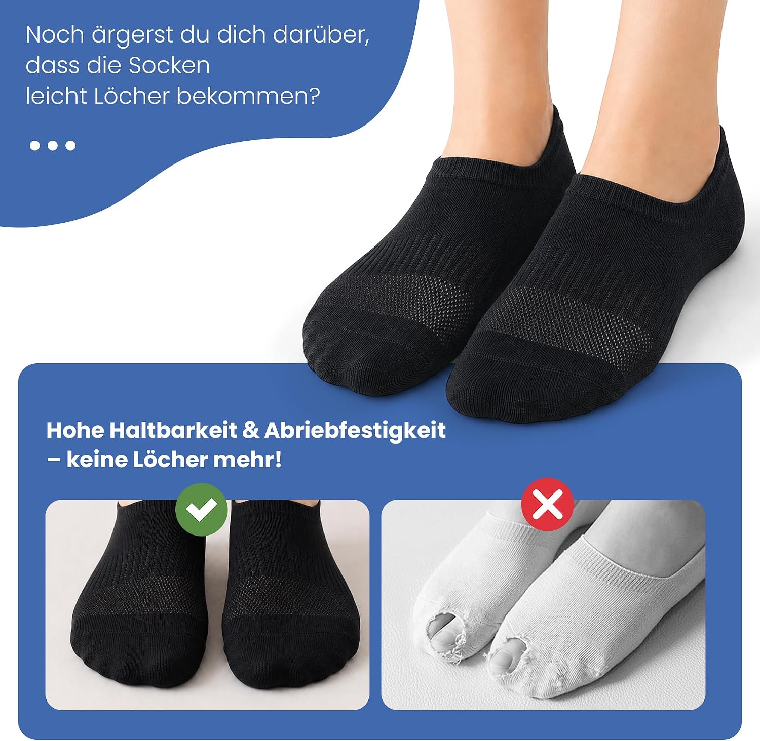 Thumbnail 3 de Falechay 10 Paar Sneaker Socken (No-Show) – Damen & Herren, unsichtbar im Schuh
