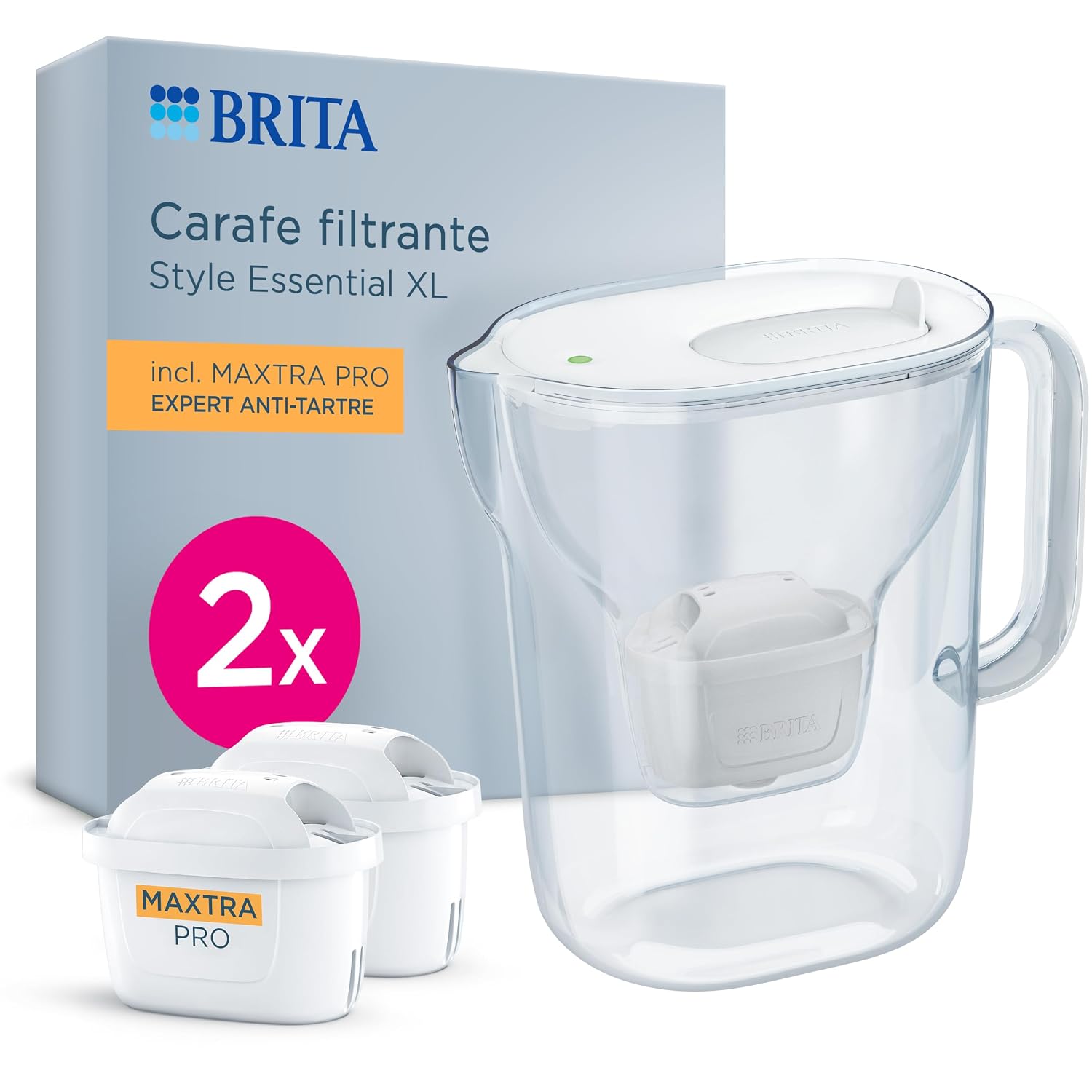 Detalle de BRITA Style Essential 1058212 Water Filter Jug, 2.4L, LED, White