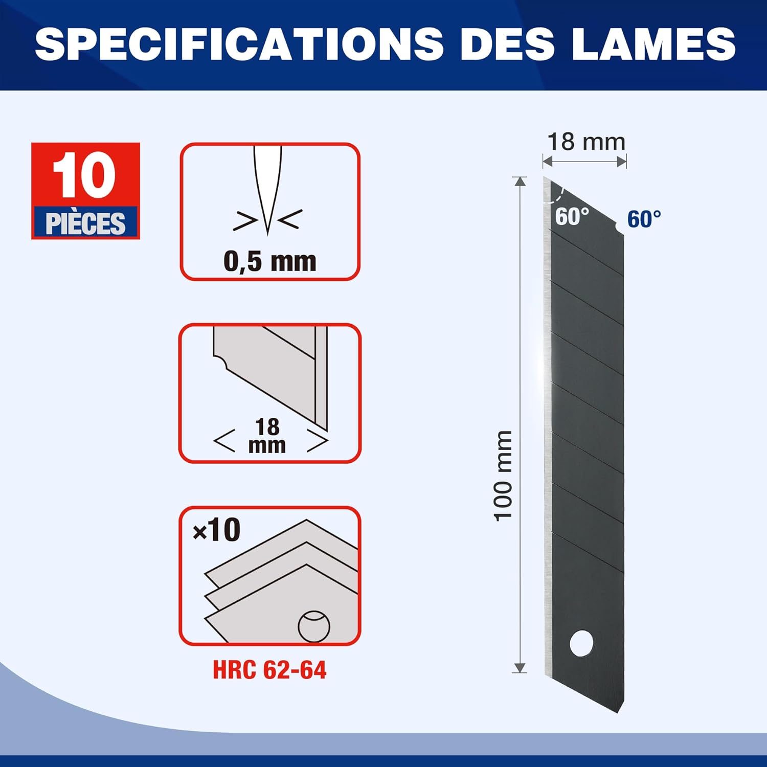 Thumbnail 4 de WORKPRO Cutter utilitaire rétractable 18 mm — lot de 3 ✂