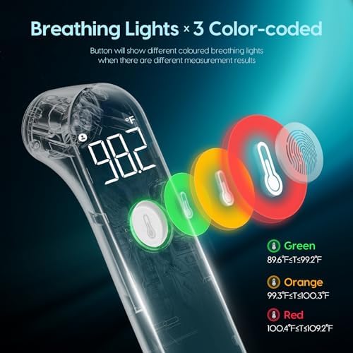 Detalle de Forehead Thermometer for Adults and Kids (Non-Contact) by Viproud with Fever Alarm & Mute Mode