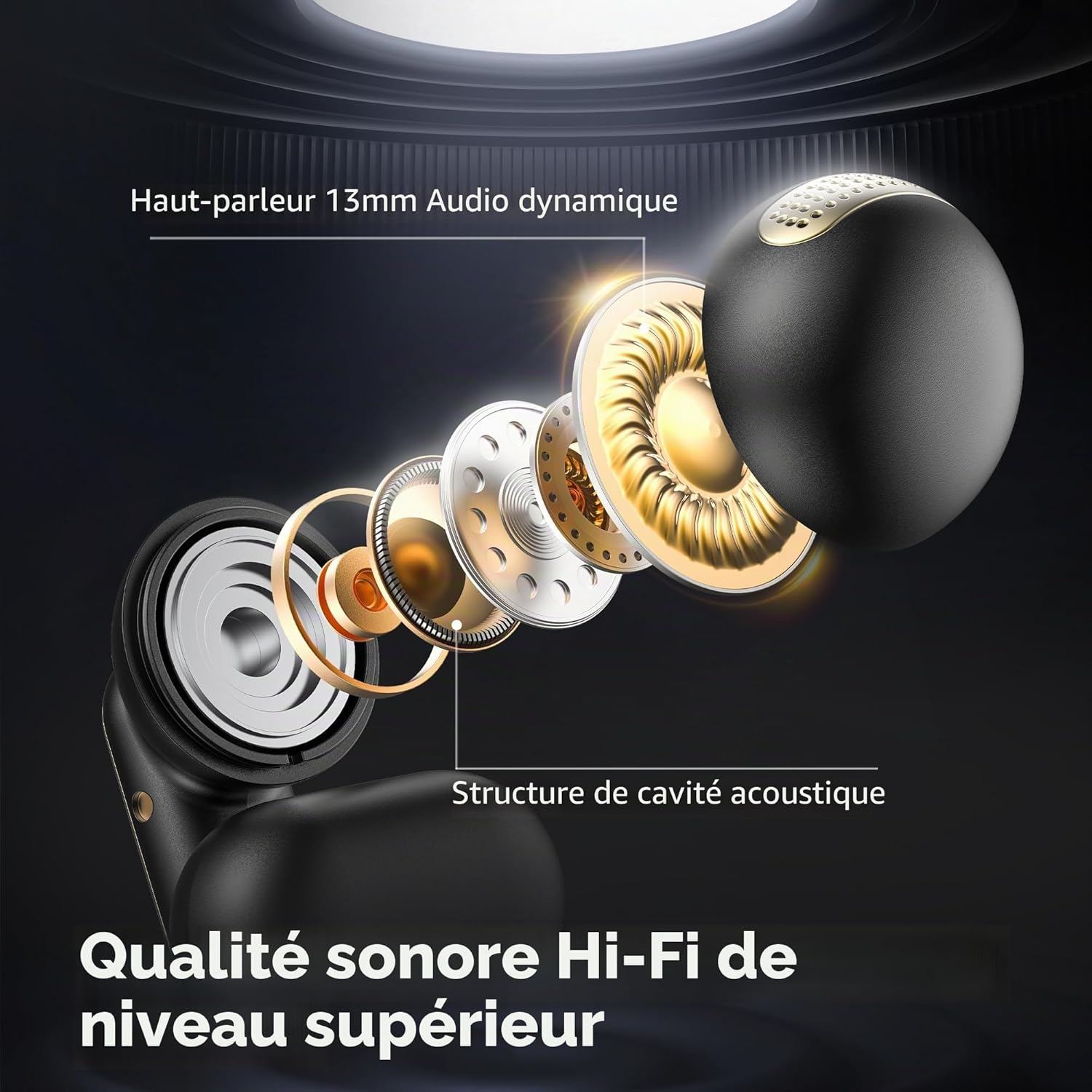 Detalle 2 de oraolo Écouteurs Bluetooth sport sans fil à clipper – 40 h, IPX6, Open Ear