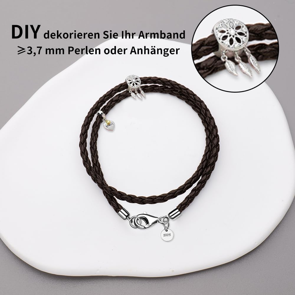 Thumbnail 2 de Viwind Lederarmband Damen Geflochten 34–36 cm
