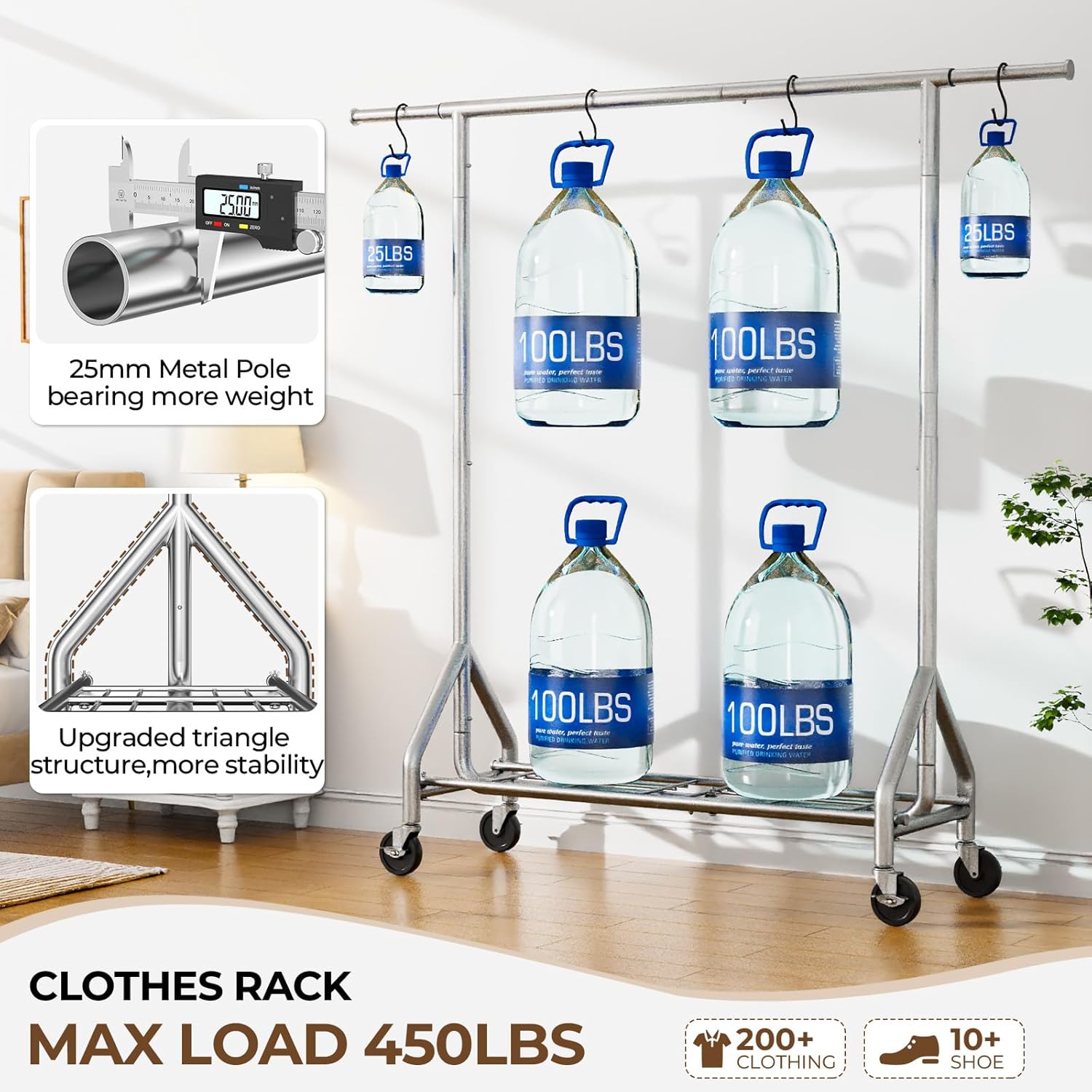 Thumbnail 1 de HYSEYY Heavy Duty Clothes Rack 450 lbs