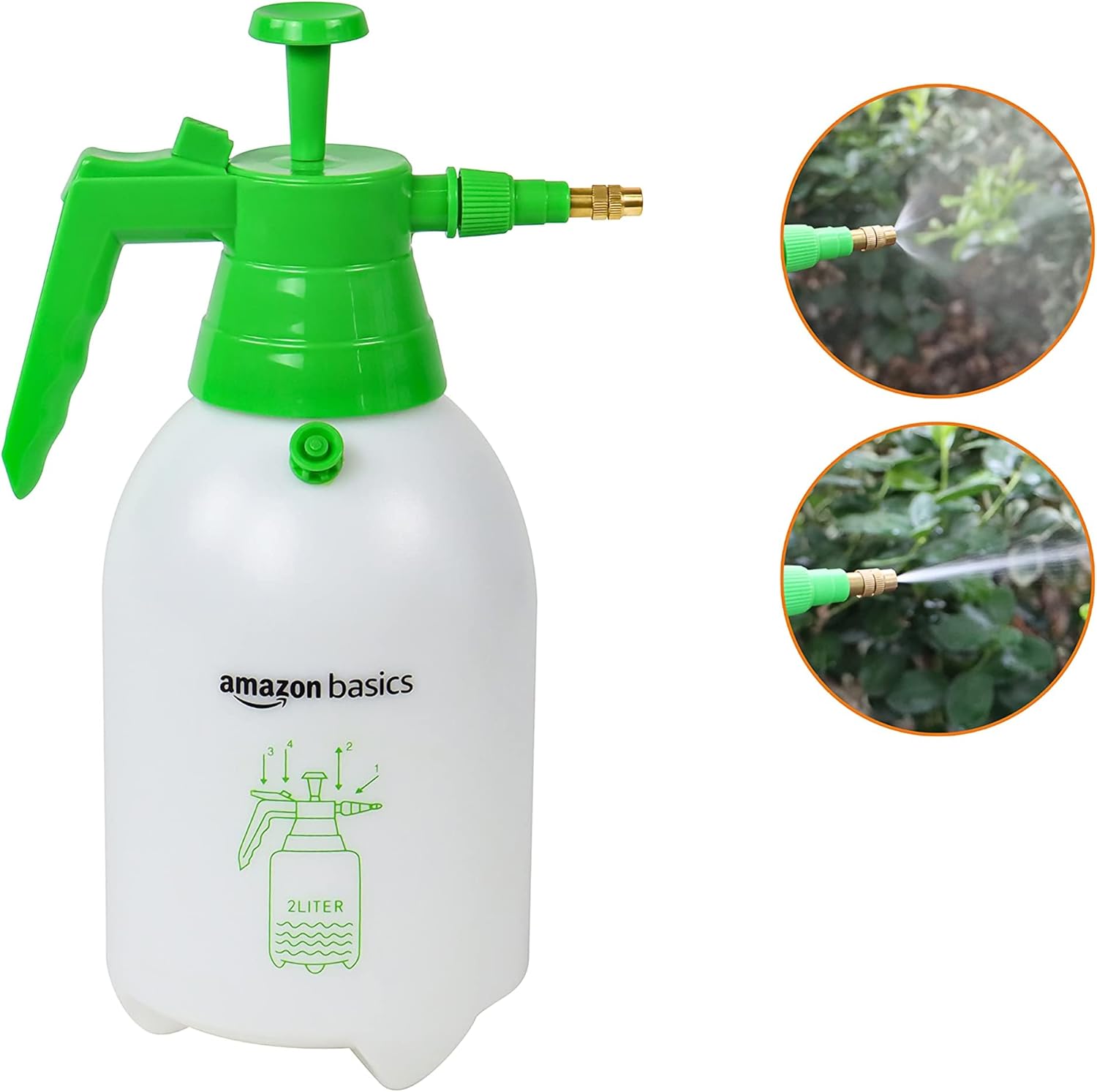 Detalle 1 de Amazon Basics Pulverizador a presión 2 L gatillo bloqueo