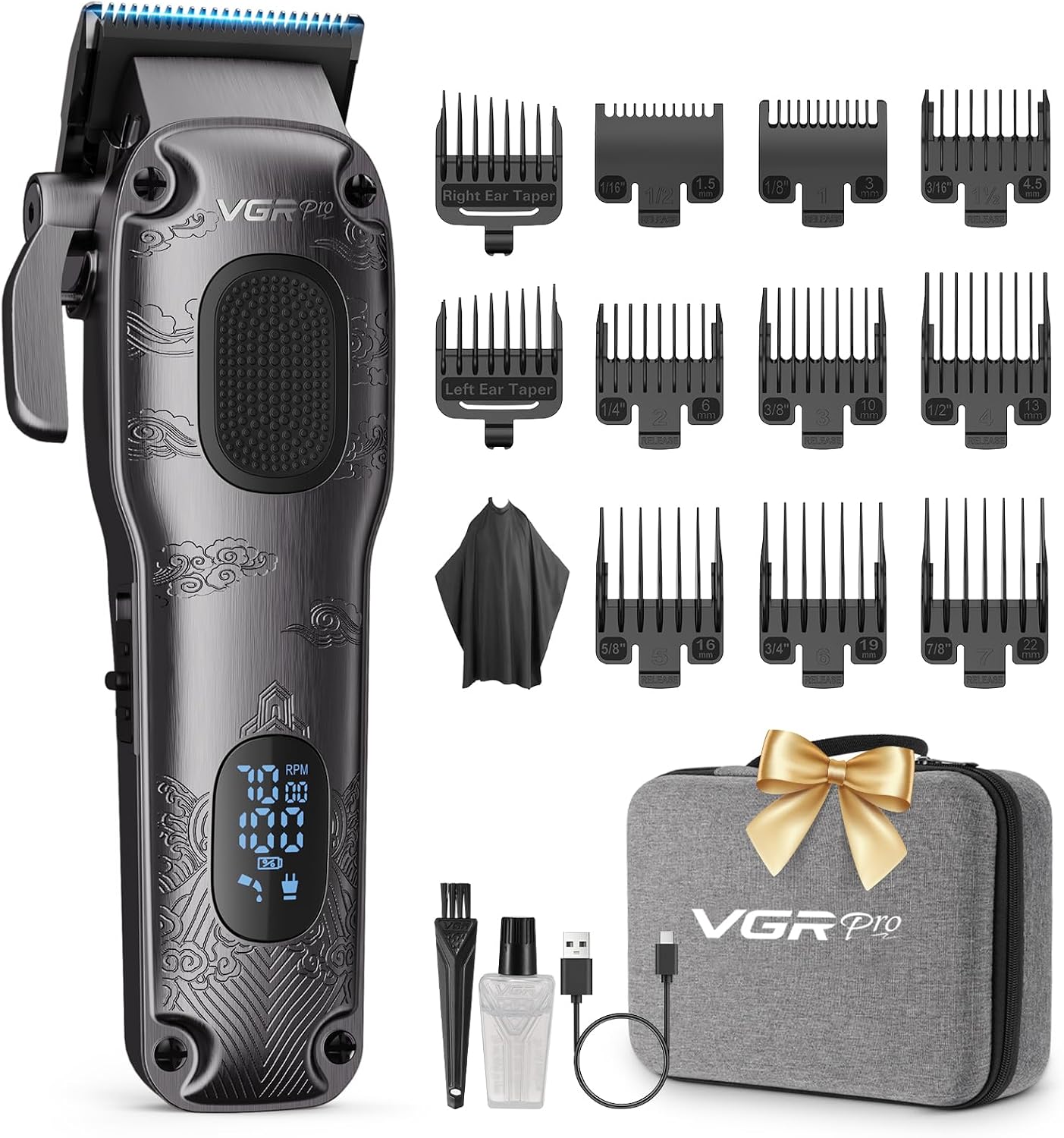 Detalle de VGRPRO Hair Clippers for Men: Pro-Grade Performance in a Cordless Grooming Kit