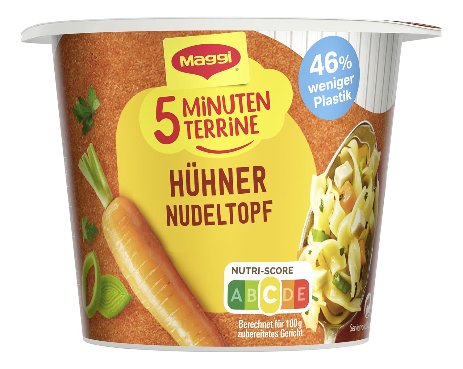 Detalle de Maggi 5 Minuten Terrine Hühner Nudeltopf – 8er Pack (8 x 41g)