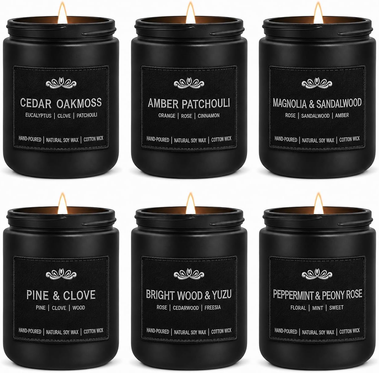 Detalle de 6 Pack Candles for Home: Scented Aromatherapy Gift Set for Men