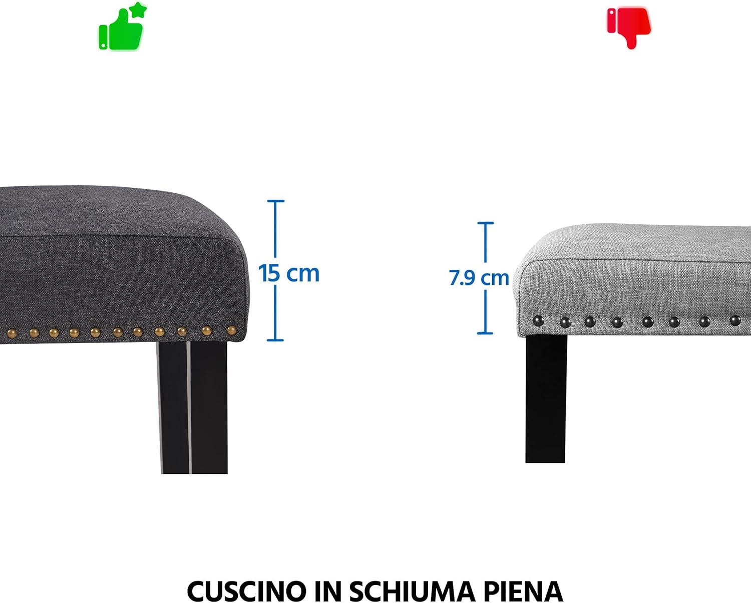 Detalle de Yaheetech Set 4 Sedie Sala da Pranzo Imbottite Moderne, Schienale Alto, Gambe in Legno massello - Grigio Scuro