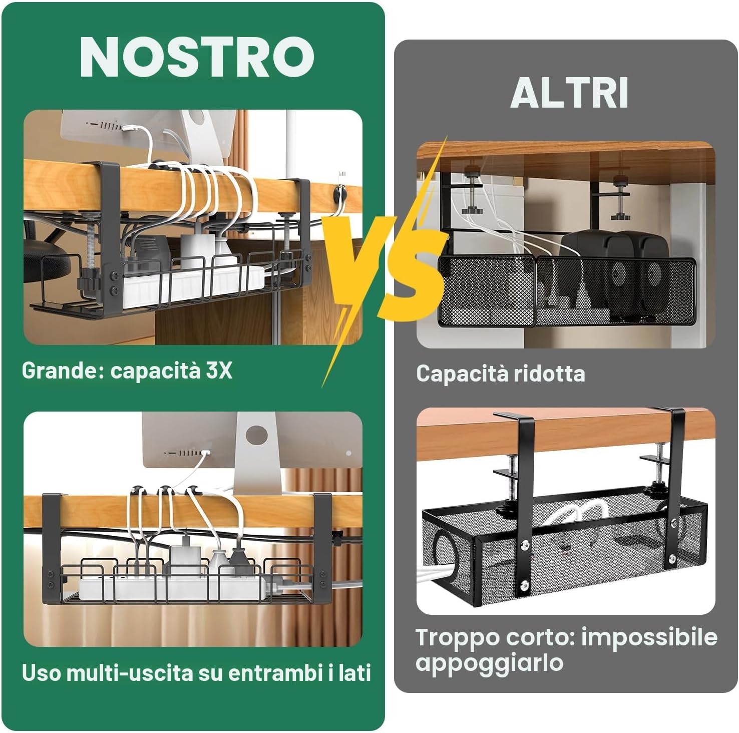 Detalle 2 de Gestione cavi sotto vassoio 9 kg