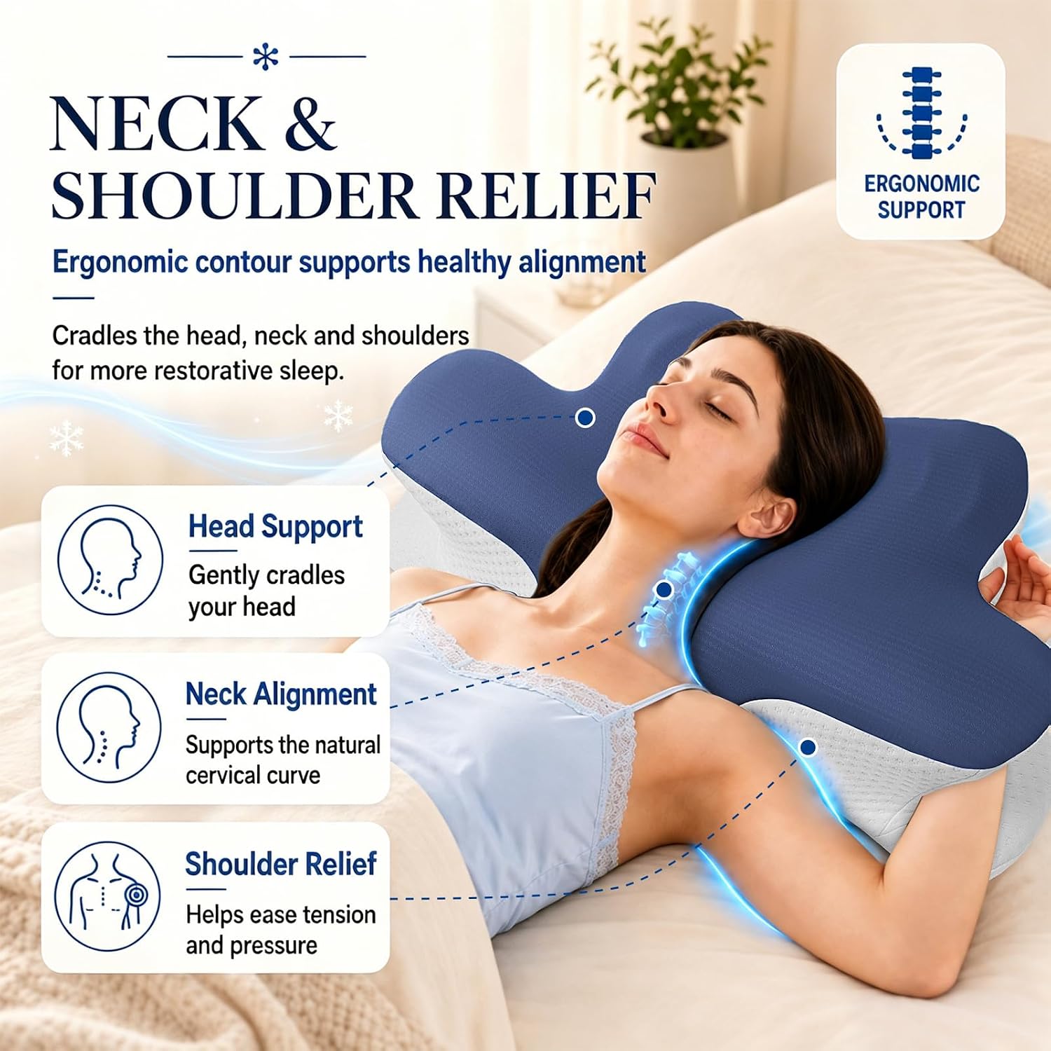 Thumbnail 1 de Hydomi Cervical Memory Foam Pillow 13cm/10cm