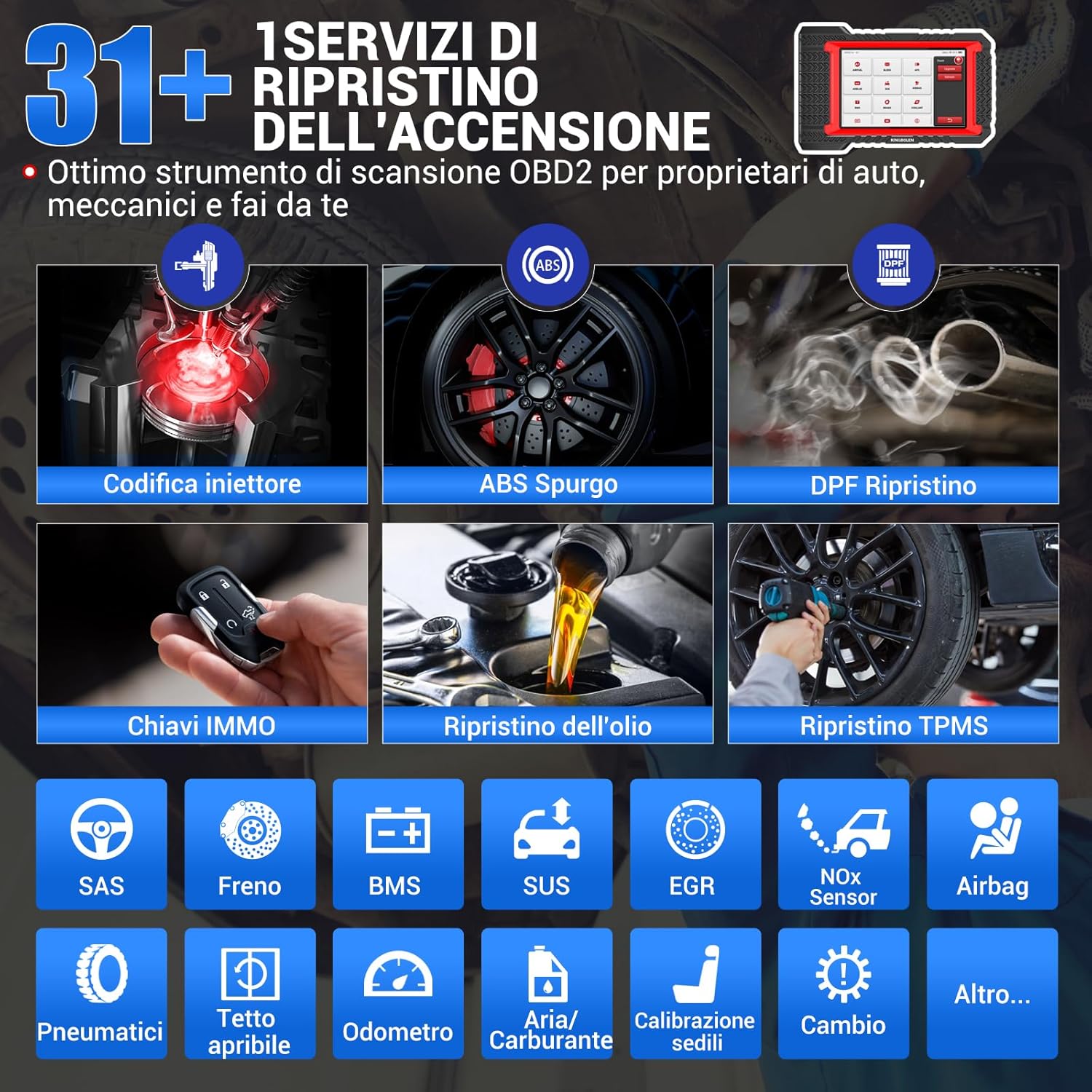 Thumbnail 4 de KINGBOLEN K7 OBD2 con scansione bidirezionale e ECU coding: strumento diagnostico Bluetooth per auto