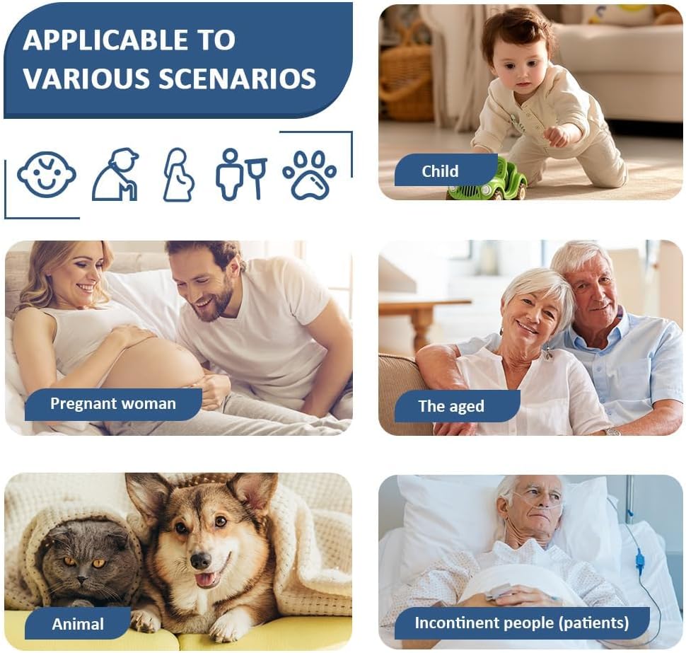 Thumbnail 6 de DUJUIKE protège-matelas imperméable 90x135 cm lavable (alèse pour incontinence, bleu)