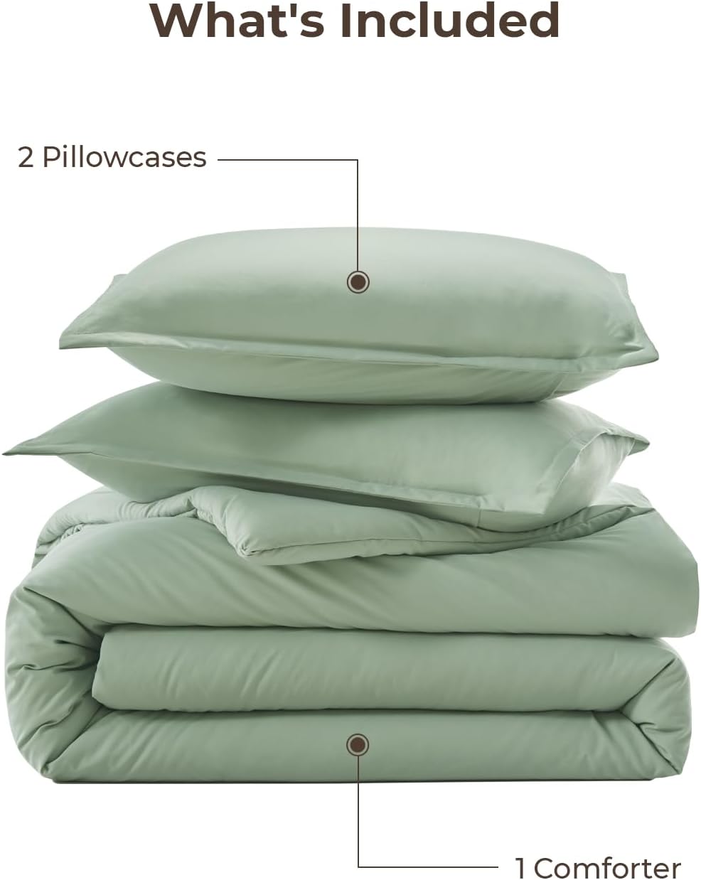 Thumbnail 6 de Litanika King Size Comforter Set, 3 Pieces – Lightweight All-Season Sage Green with Down-Alternative Filling