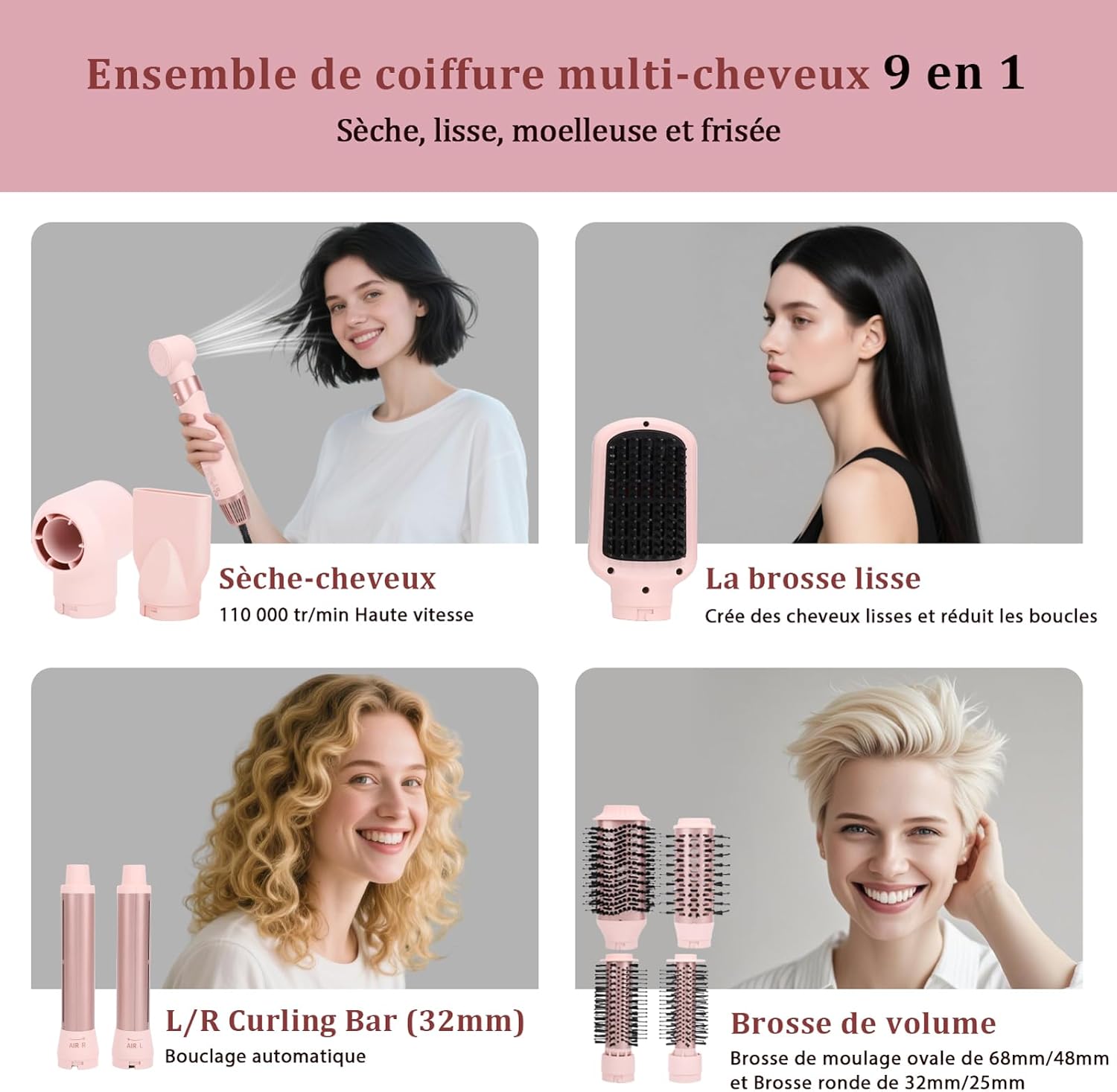 Detalle de Sonew Sonew 9-en-1 multi coiffage 110 000 tr/min