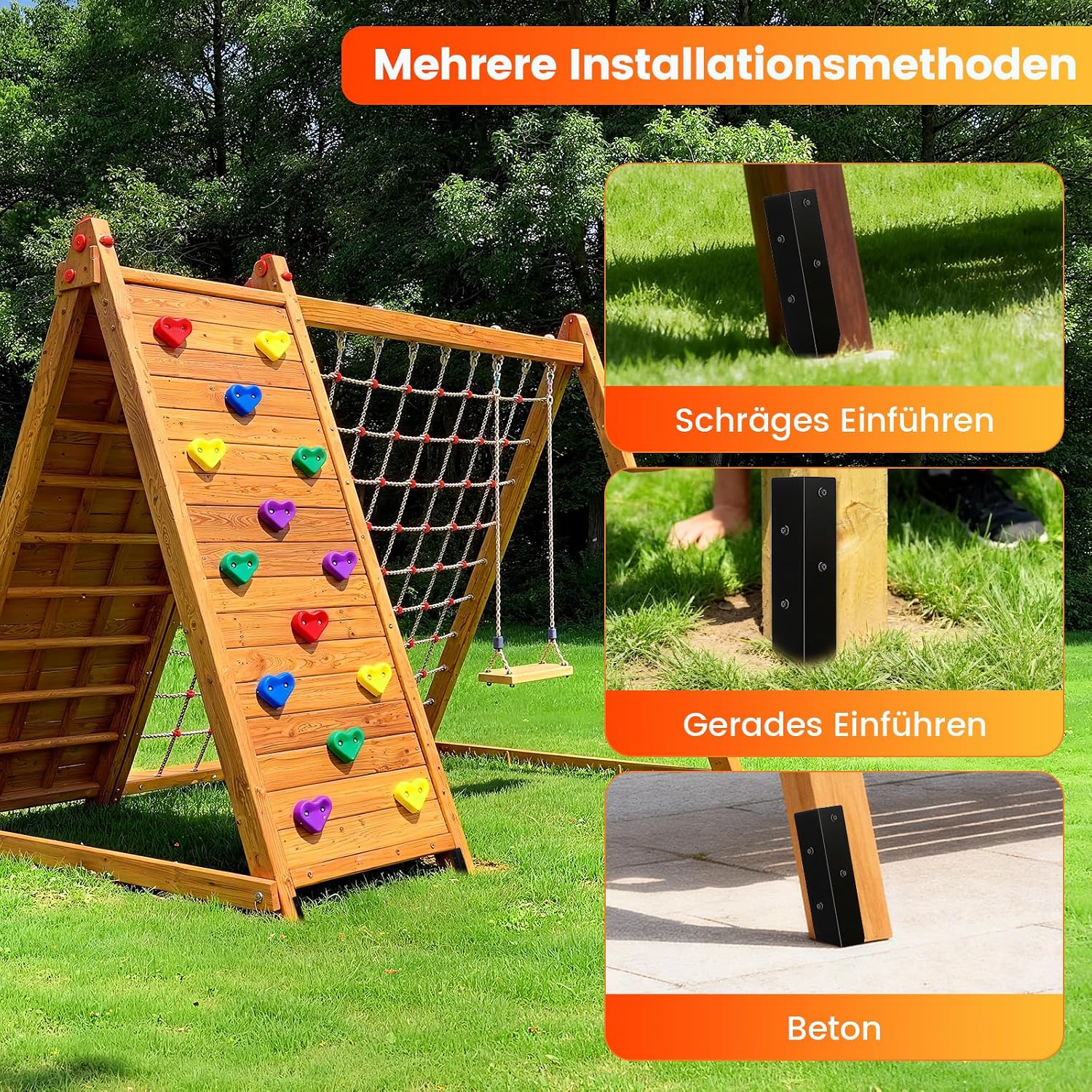Thumbnail 6 de SCHINTILLO Einschlagbodenhülse 4er-Pack – Bodenanker und Winkelanker für Vierkantholzpfosten, improved Stahlstärke 3 mm