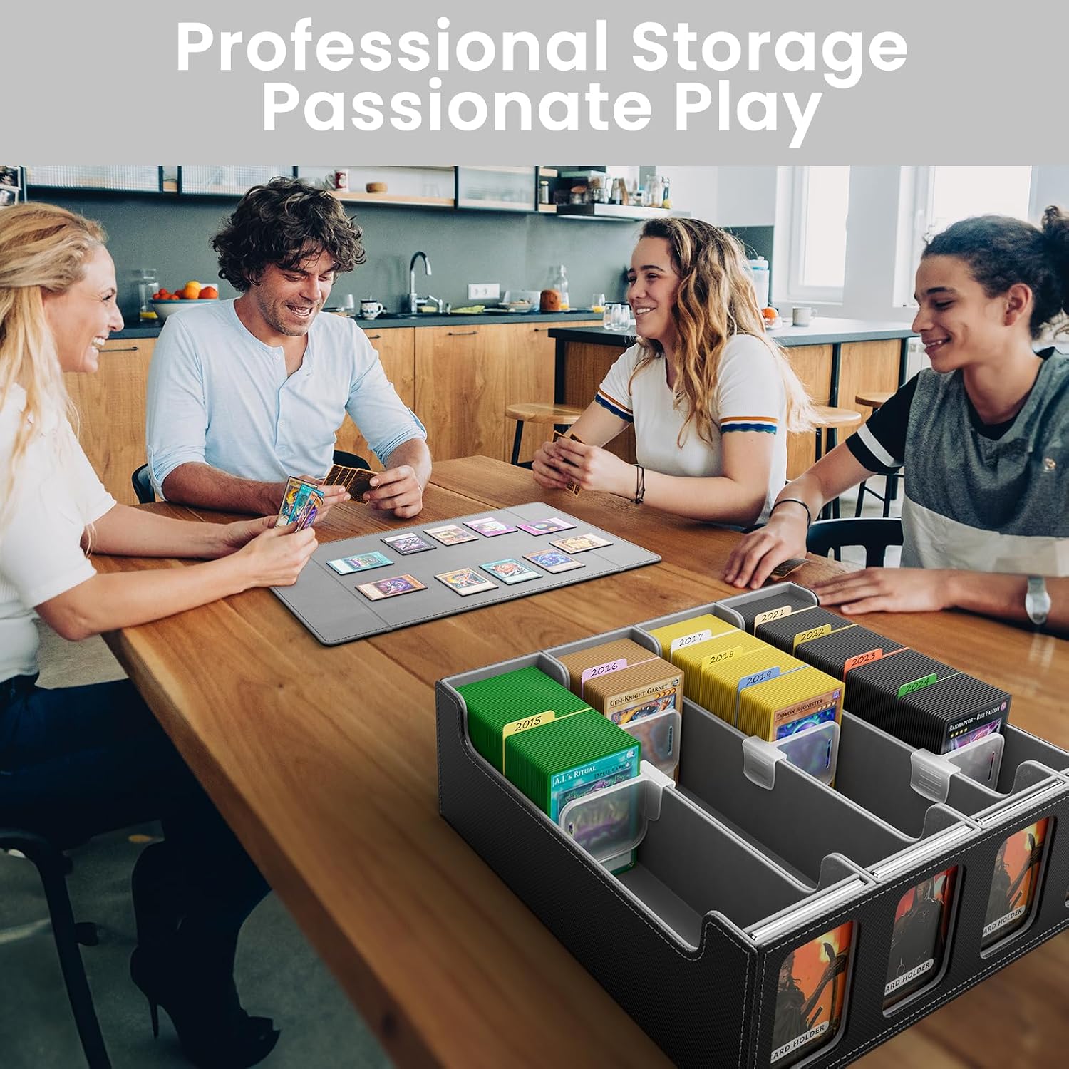 Detalle de Hot Bee MTG Deck Box: 2400+ Card Storage in PU Leather with Magnetic Closure