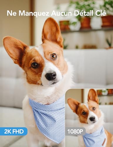 Detalle de GNCC Caméra Surveillance WiFi Intérieure 2K 3MP pour Bébé/Animaux (Lot de 1)