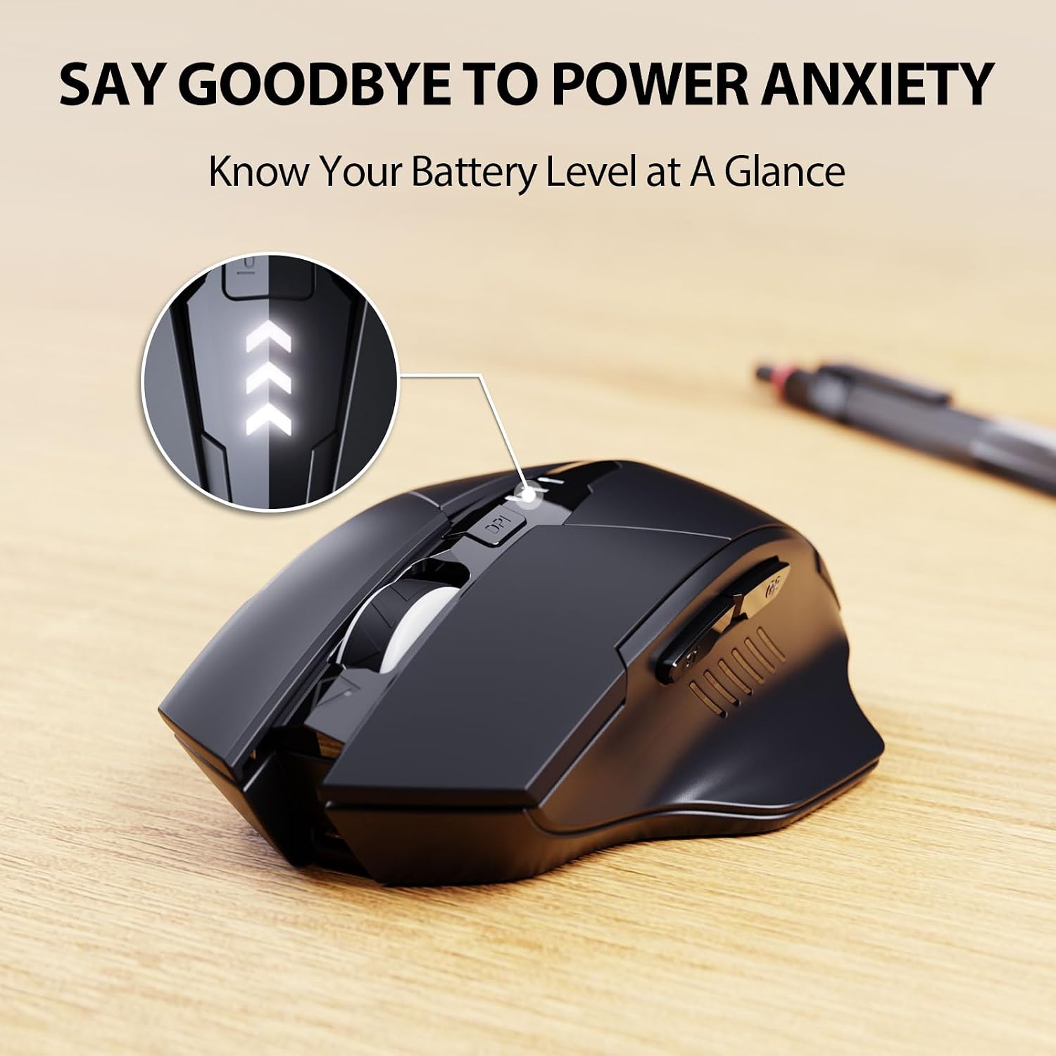 Detalle 2 de INPHIC Wireless Mouse Rechargeable, Silent Click, 2400 DPI – M6P Grey